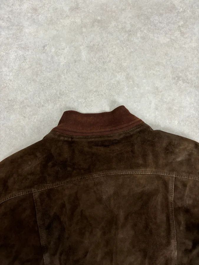 Vintage Massimo Rebecchi Buttoned Brown Suede Leather Jacket Size US L / EU 52-54 / 3 - 6 Thumbnail