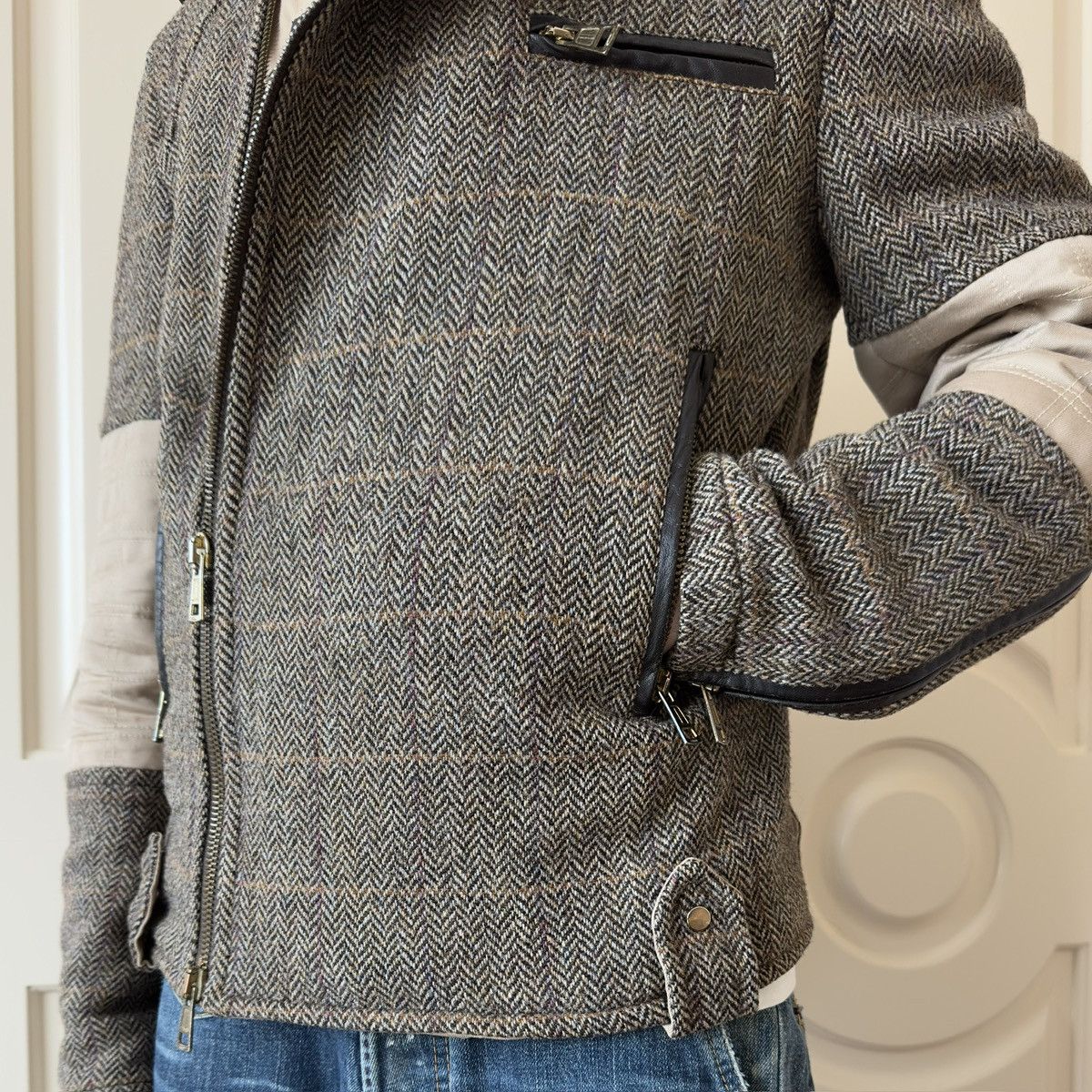 Dsquared2 Dsquared2 F/W 2001–02 Harris Tweed Biker Jacket Size US M / EU 48-50 / 2 - 8 Thumbnail