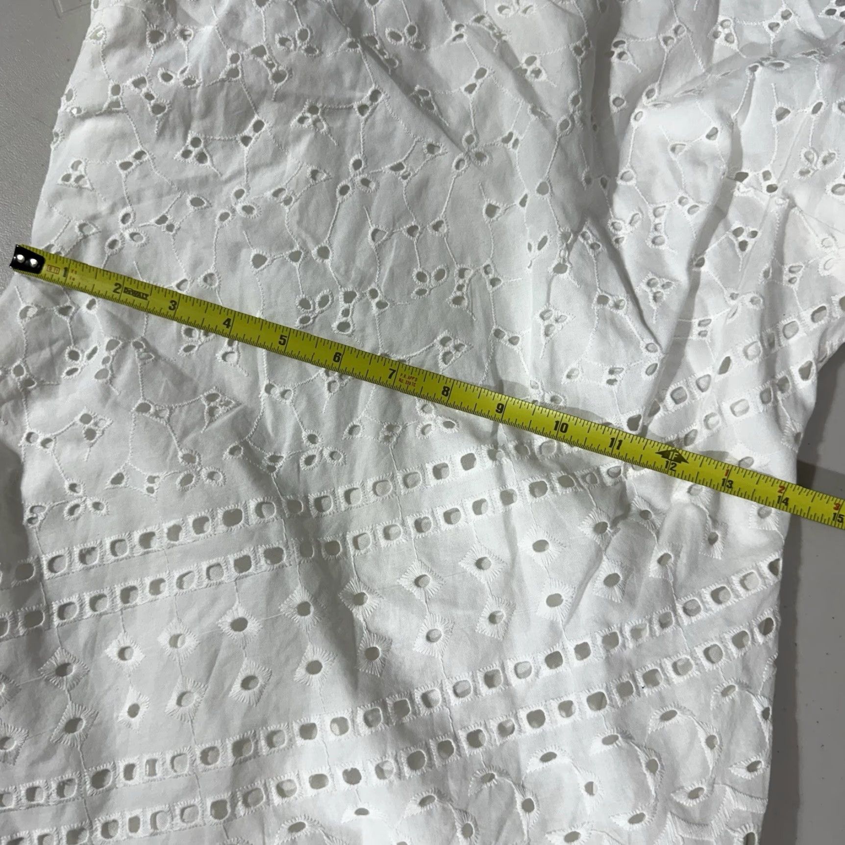 Donna Karan Donna Karan White Eyelet Lined Dress Sleeveless Boat Neck Zip Knee Length Women's 2 Regular Summer Lace Party/Cocktail Wedding Size XS / US 0-2 / IT 36-38 - 2 Thumbnail