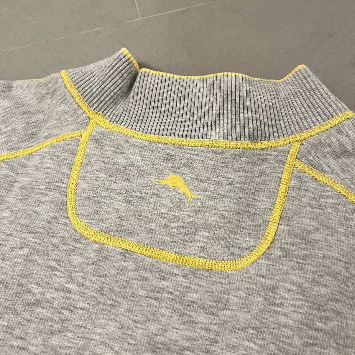 Tommy Bahama Vintage Tommy Bahama Reversible Grey Yellow Quarter Zip Size US L / EU 52-54 / 3 - 3 Thumbnail