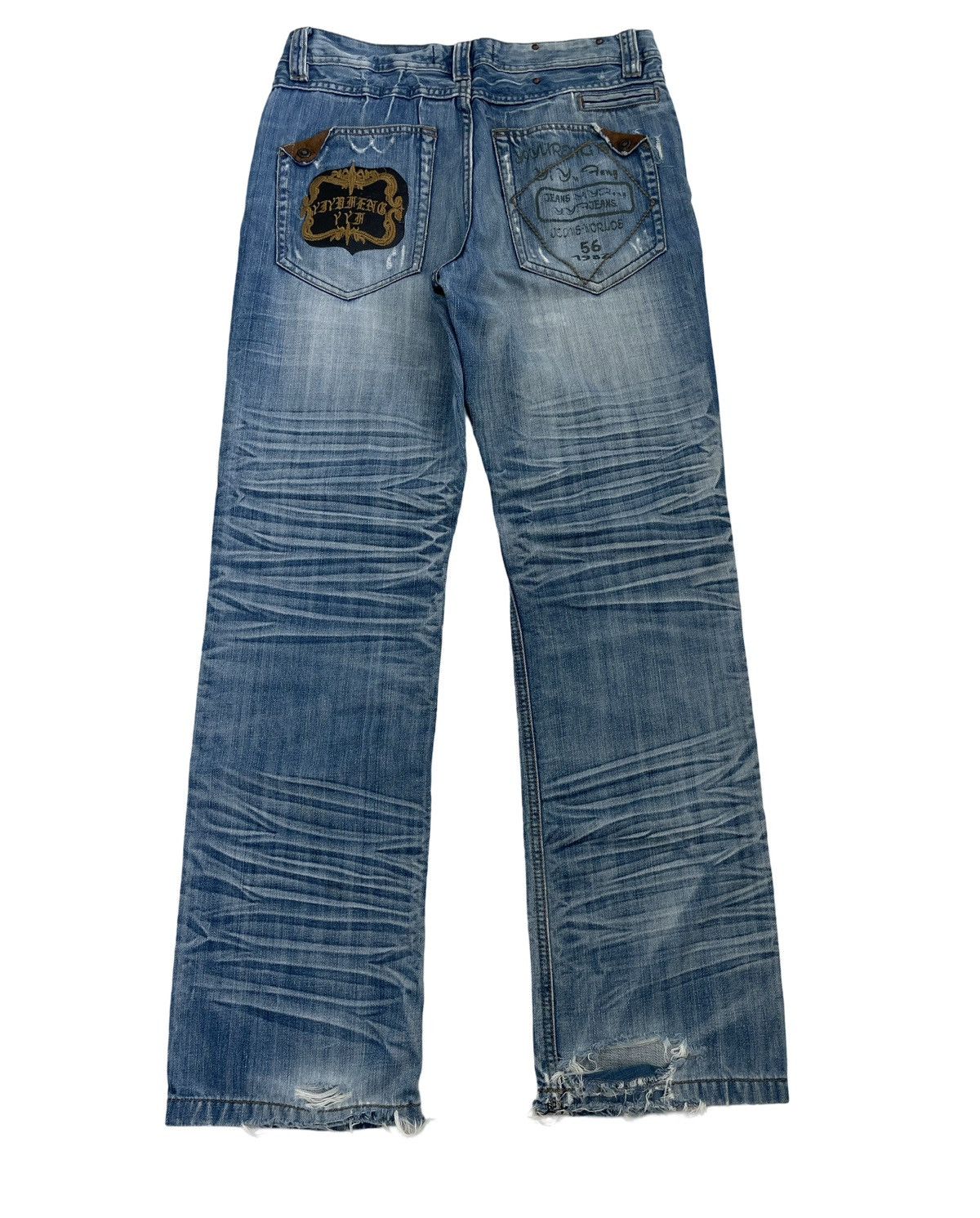 Vintage Skull Japanese Brand Distressed Jeans