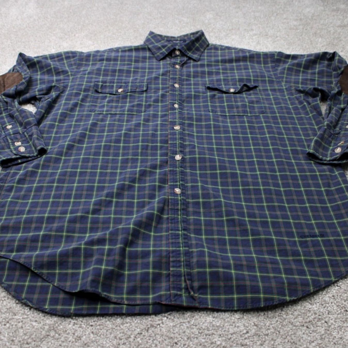 Cremieux Daniel Cremieux Shirt Mens Large Green/Blue Tailored Fit Elbow Patches Grandpa Size US L / EU 52-54 / 3 - 2 Thumbnail