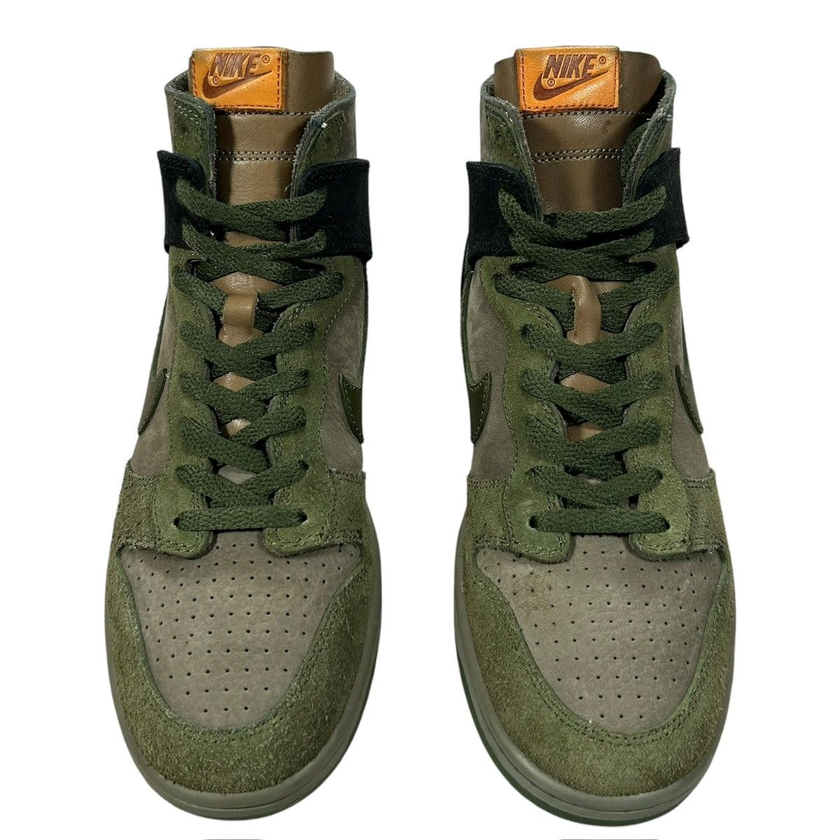 Nike VTG Dunk High NL Classic Olive Green Mandarin 2005 Sneakers Size US 9 / EU 42 - 6 Thumbnail