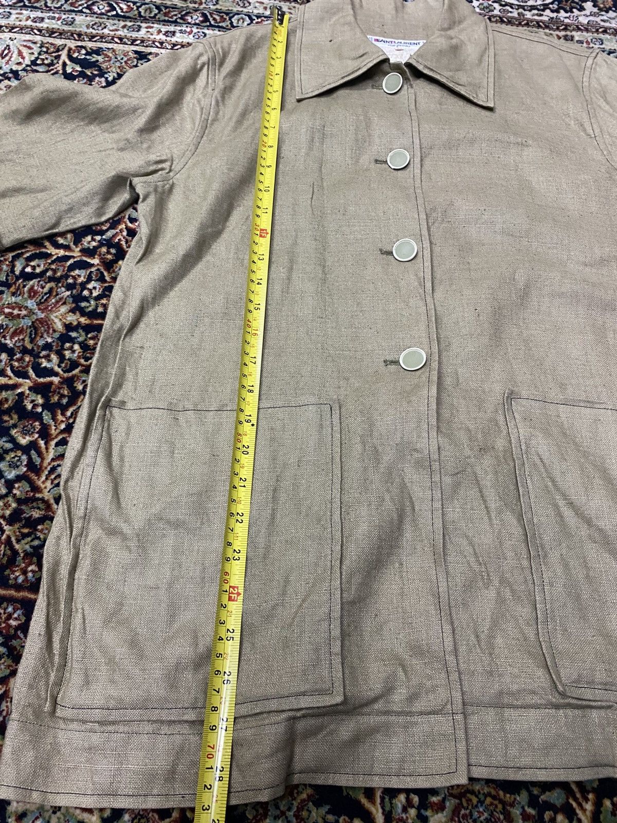 Saint Laurent Paris × Vintage × Yves Saint Laurent Vintage Saint lauren Rive Gauche by Hedi Slimane Linen Shirt Size US M / EU 48-50 / 2 - 9 Thumbnail
