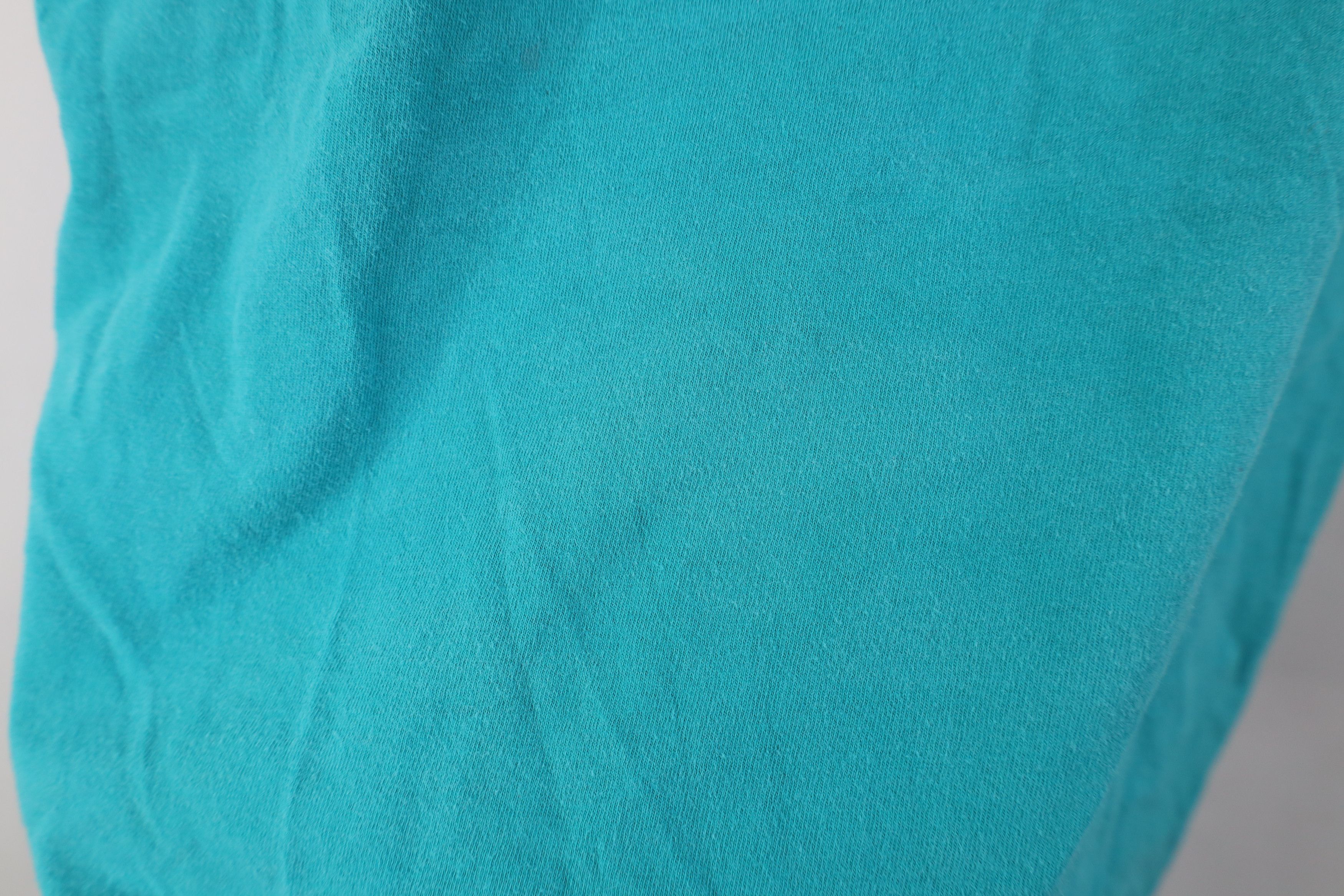 Vintage Vintage 90s Streetwear Short Sleeve T-Shirt Teal Cotton USA Size US XL / EU 56 / 4 - 4 Thumbnail