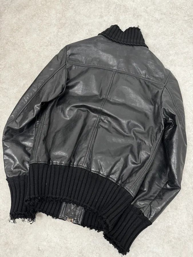 Dolce & Gabbana 2000s Dolce & Gabbana Multi-Zip Black Leather Distressed Jacket Size US M / EU 48-50 / 2 - 6 Thumbnail