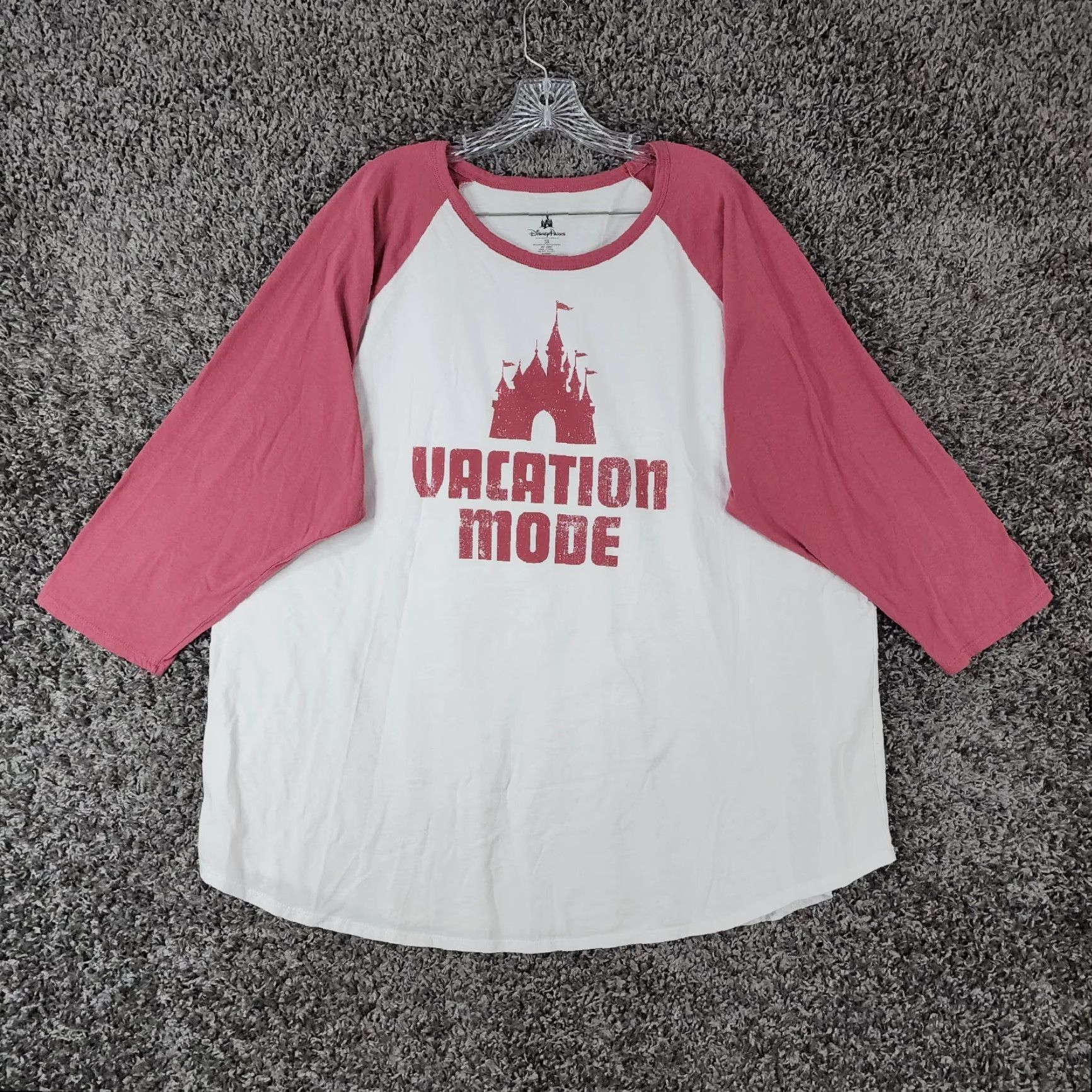 Disney Disney Parks Shirt Mens Big 3X White Red 3/4 Sleeve Vacation Mode Tee Size US XXL / EU 58 / 5 - 2 Thumbnail