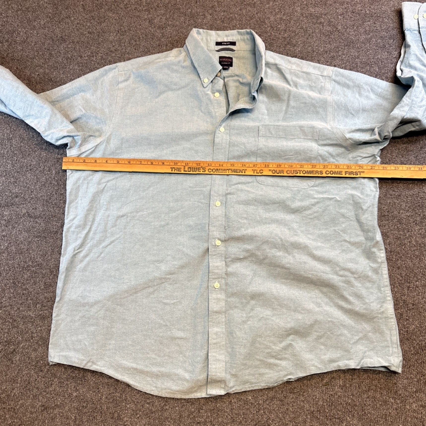 Dockers DOCKERS Chambray Button-Down Shirt Mens 2XL Blue Stretch Battery Street Nautical Casual Workwear Men Size US XXL / EU 58 / 5 - 3 Thumbnail