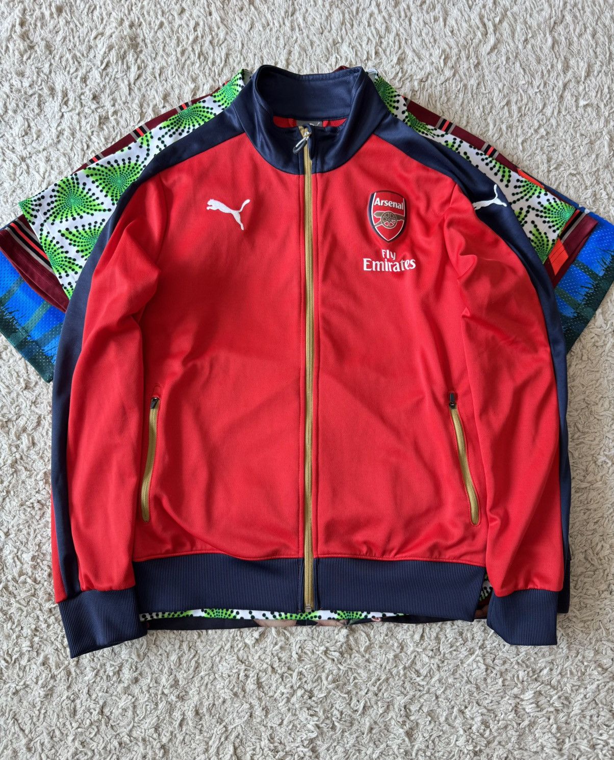Puma Arsenal 2015-2016 Soccer Track Jacket Football Jersey Kit Size US M / EU 48-50 / 2 - 3 Thumbnail