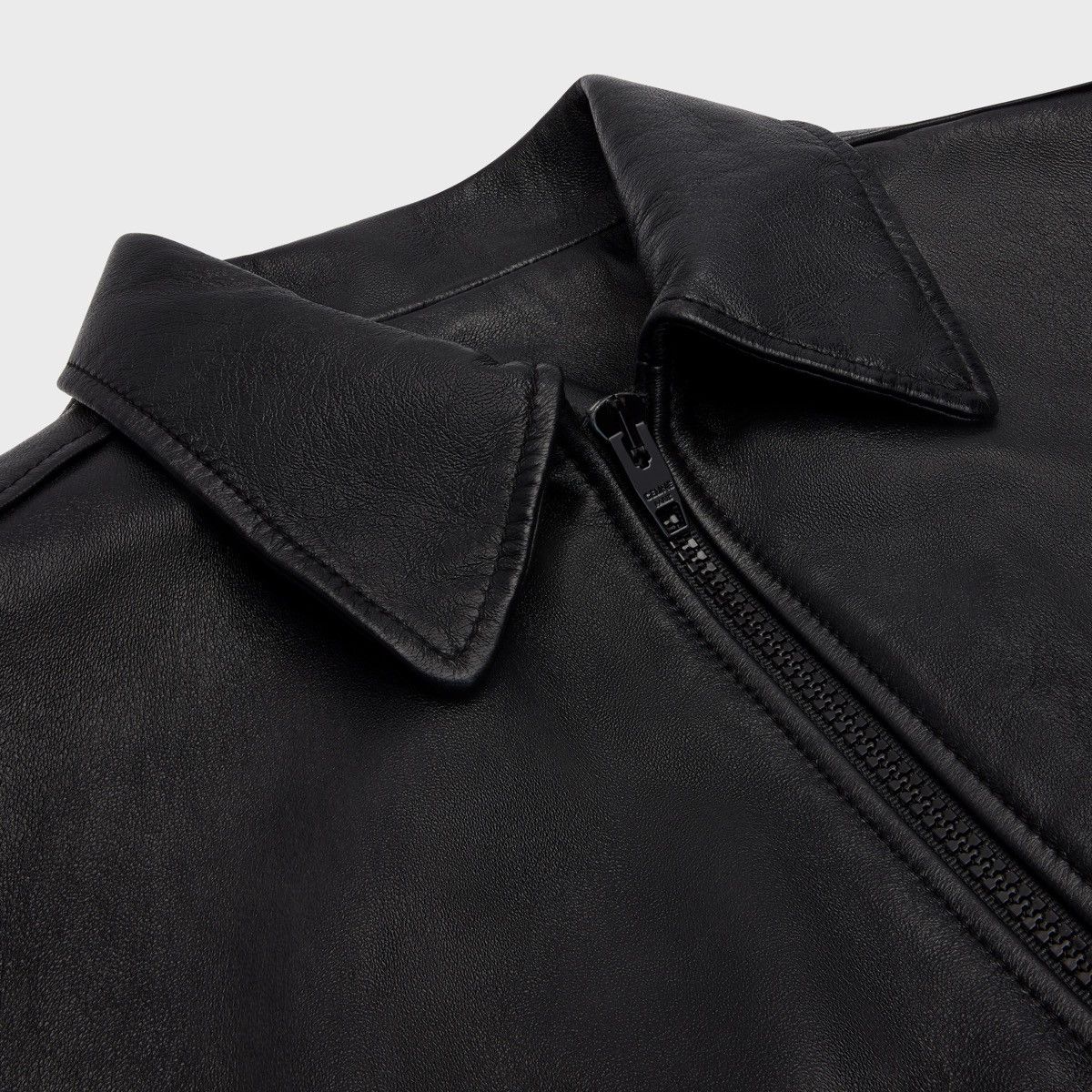 Celine × Hedi Slimane Celine by Hedi Slimane - Leather Fur Collar Jacket - FW23 Size US S / EU 44-46 / 1 - 5 Thumbnail