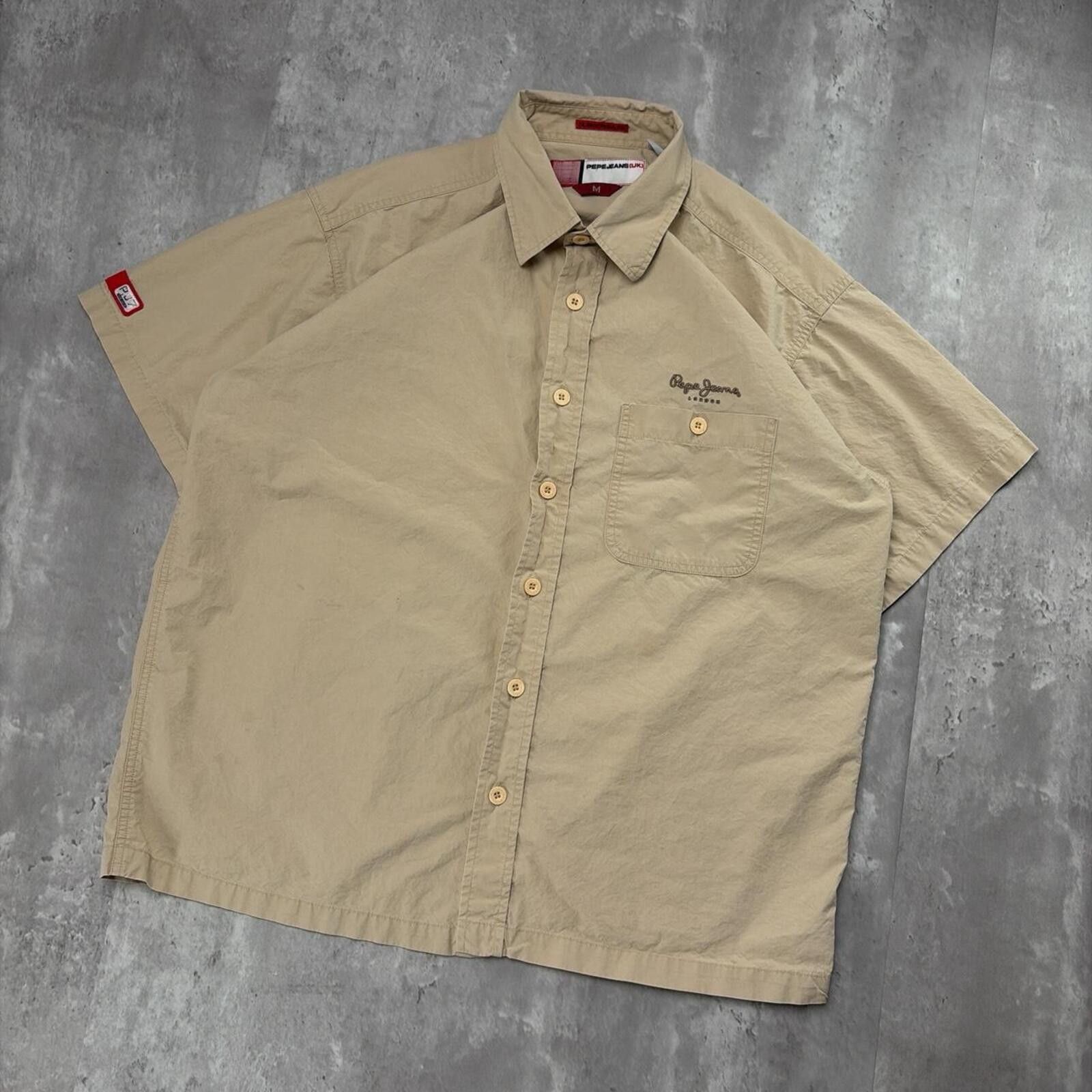 Pepe Jeans Y2K Beige Pepe Jeans UK Grunge Skater Button Up Shirt Size US M / EU 48-50 / 2 - 2 Thumbnail