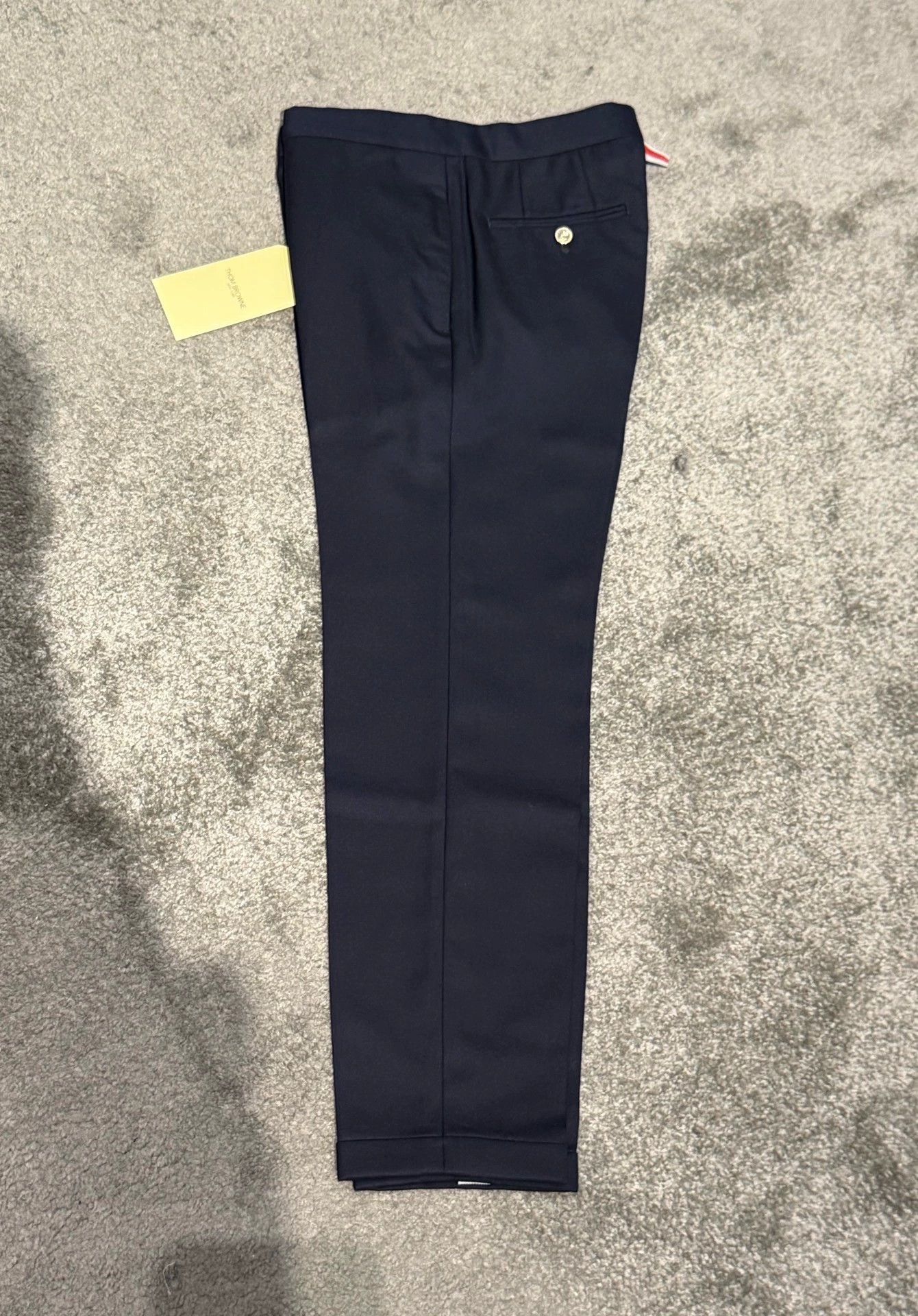 Thom Browne TB Navy Gold Button Wool Slim Fit Trousers Size40 Size 27" / US 4 / IT 40 - 3 Thumbnail