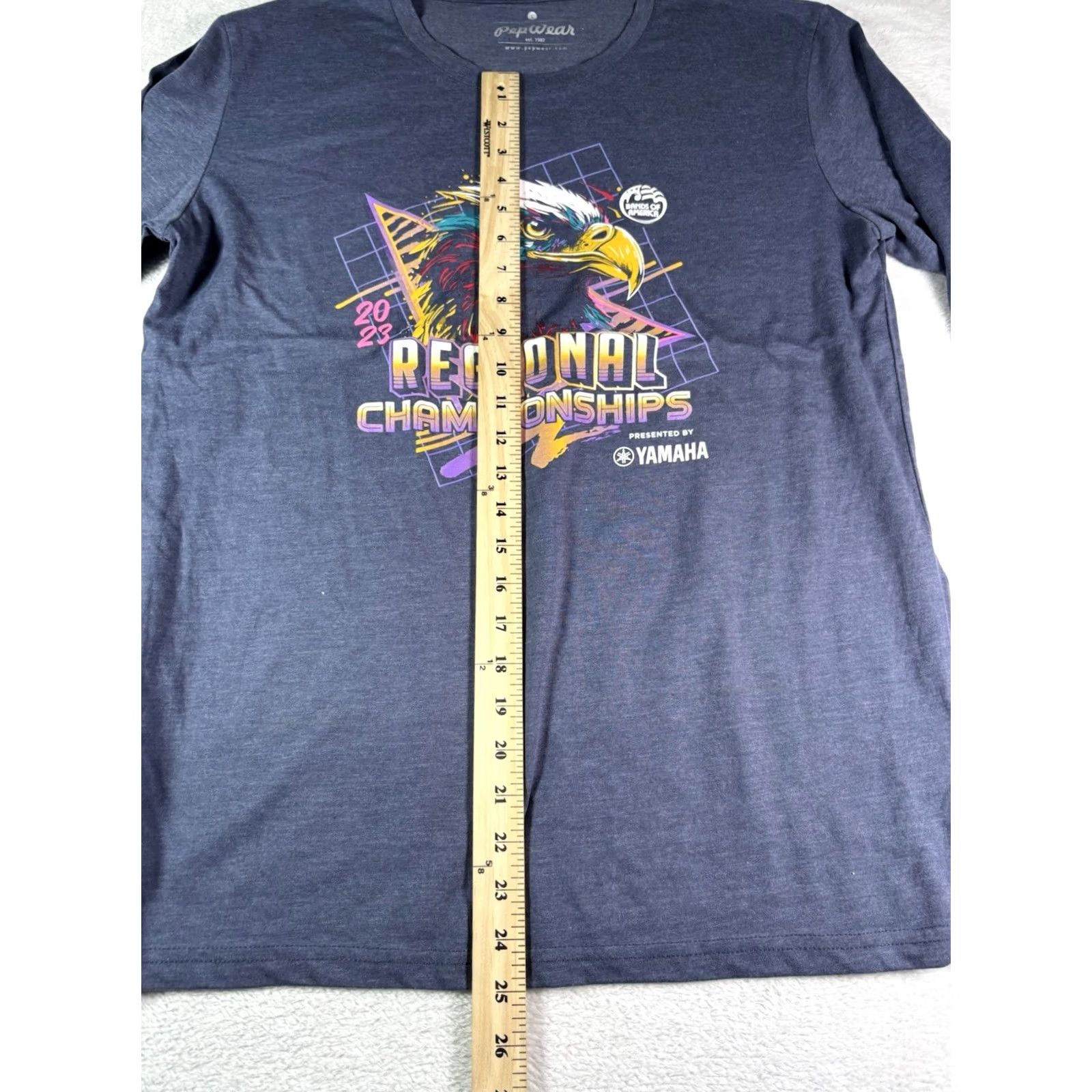 Yamaha Pep Wear T-shirt Sz L Yamaha Bands of America 2023 Regional Championships Crew Neck Long Sleeve Women Blue T-Shirt Size L / US 10 / IT 46 - 3 Thumbnail