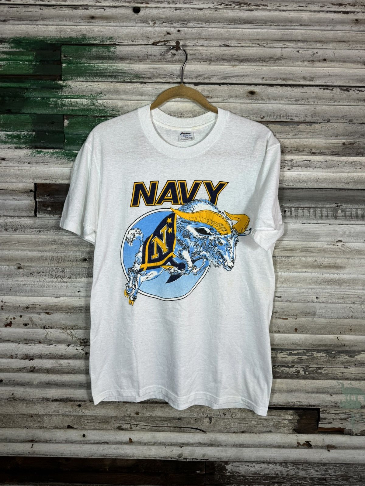Vintage Vintage 1980s Navy Midshipmen shirt Size US L / EU 52-54 / 3 - 1 Thumbnail
