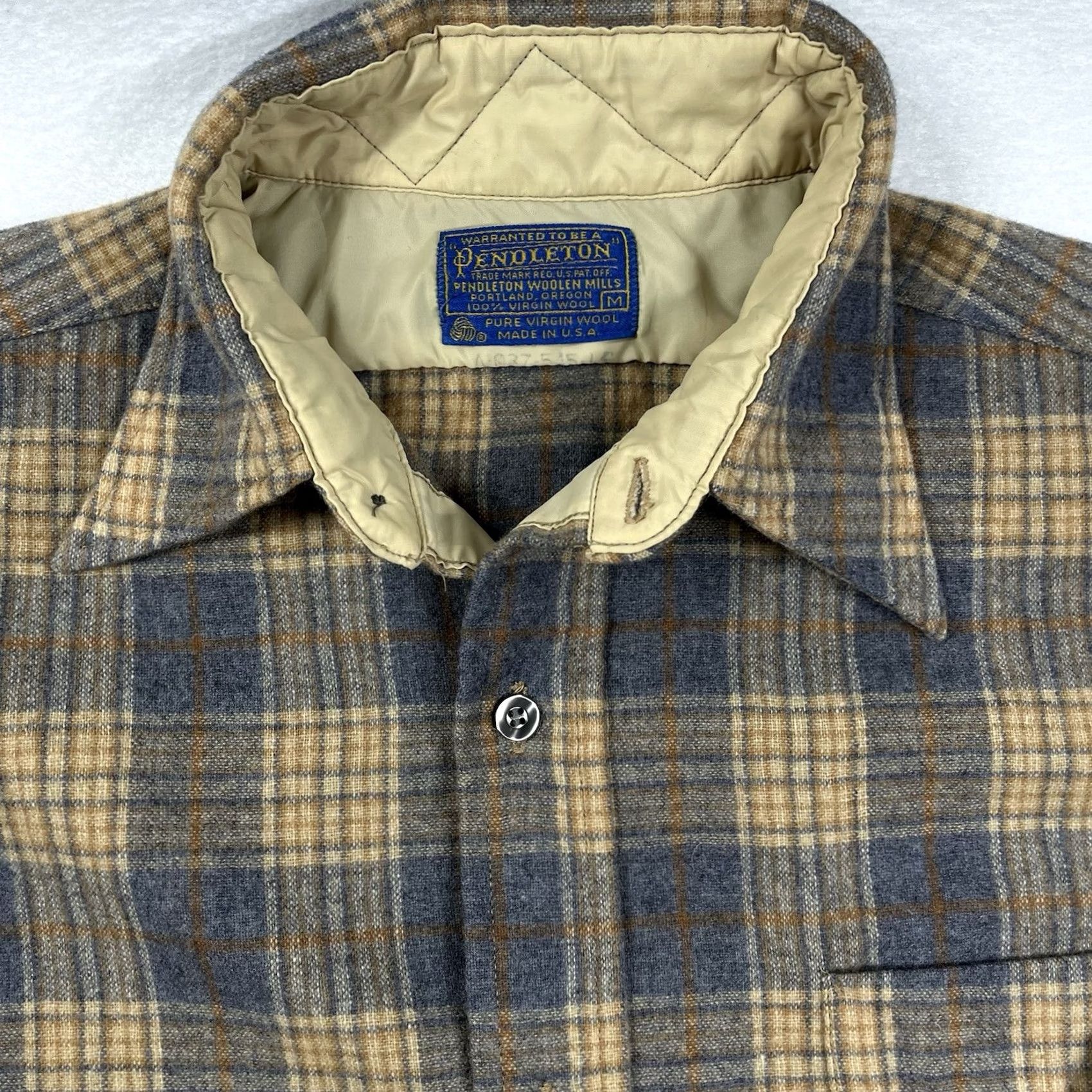 Pendleton VINTAGE Pendleton Flannel Shirt Wool Made In USA Medium Board Brown Plaid Long Sleeve Button-Up Men M USA 90s Size US M / EU 48-50 / 2 - 2 Thumbnail