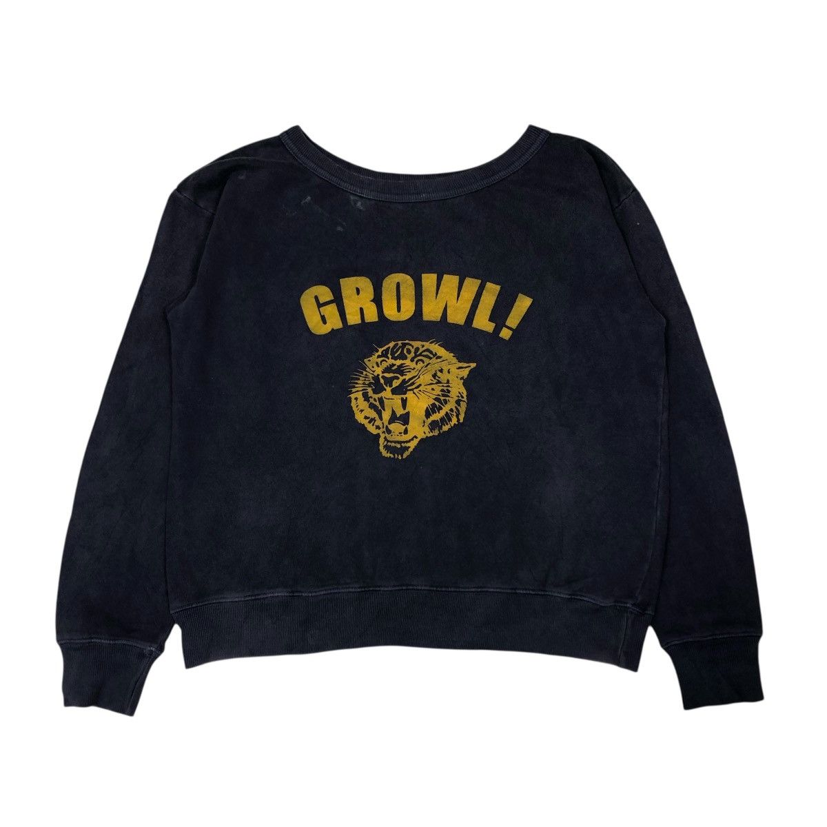 Japanese Brand 📌Cropped Sweatshirt Growl!! Big Logo Design Size US M / EU 48-50 / 2 - 1 Thumbnail