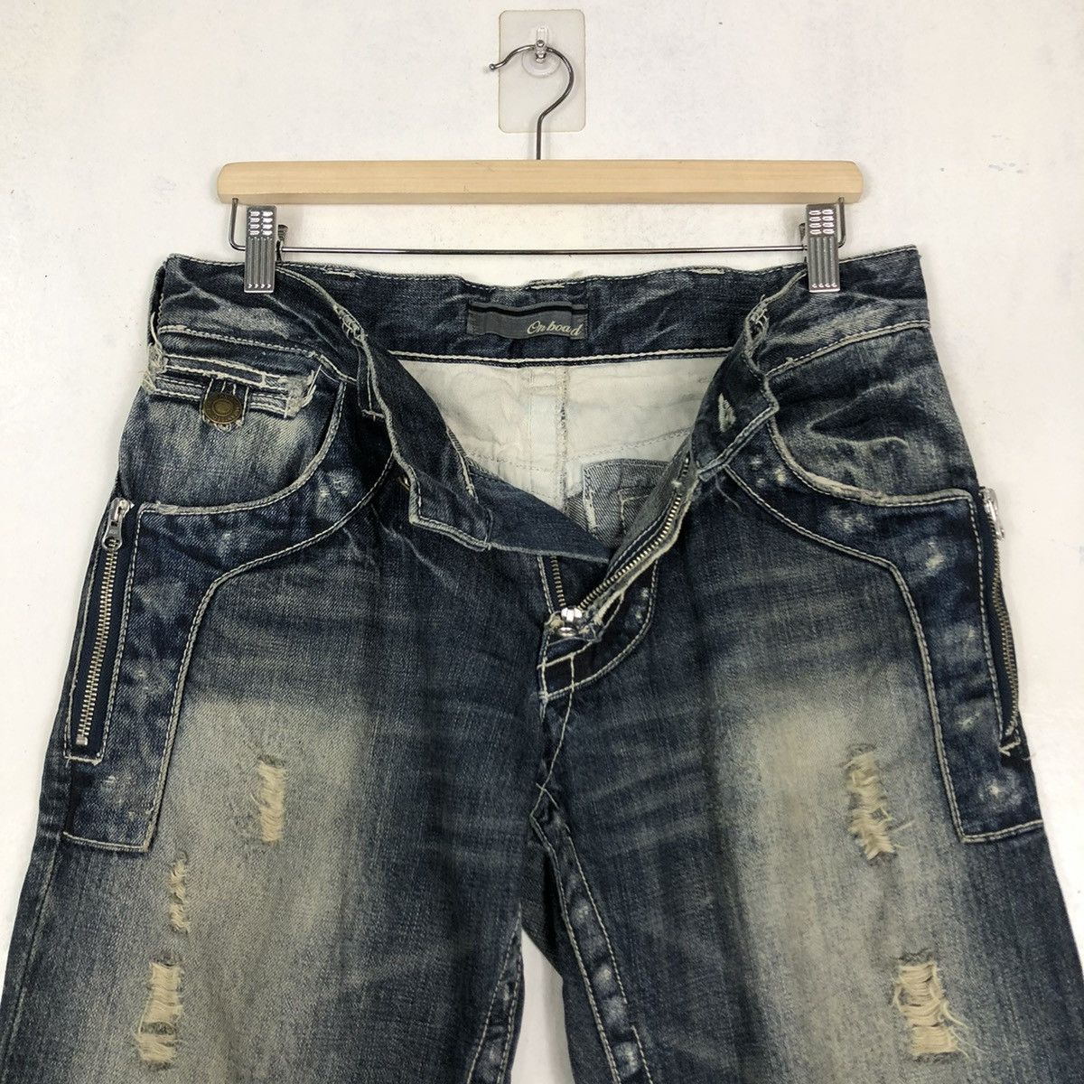 Japanese Brand 🔥DENIM JEANS BIKER WEAR ON BOARD JAPAN ISSEY MIYAKE Size US 34 / EU 50 - 13 Thumbnail