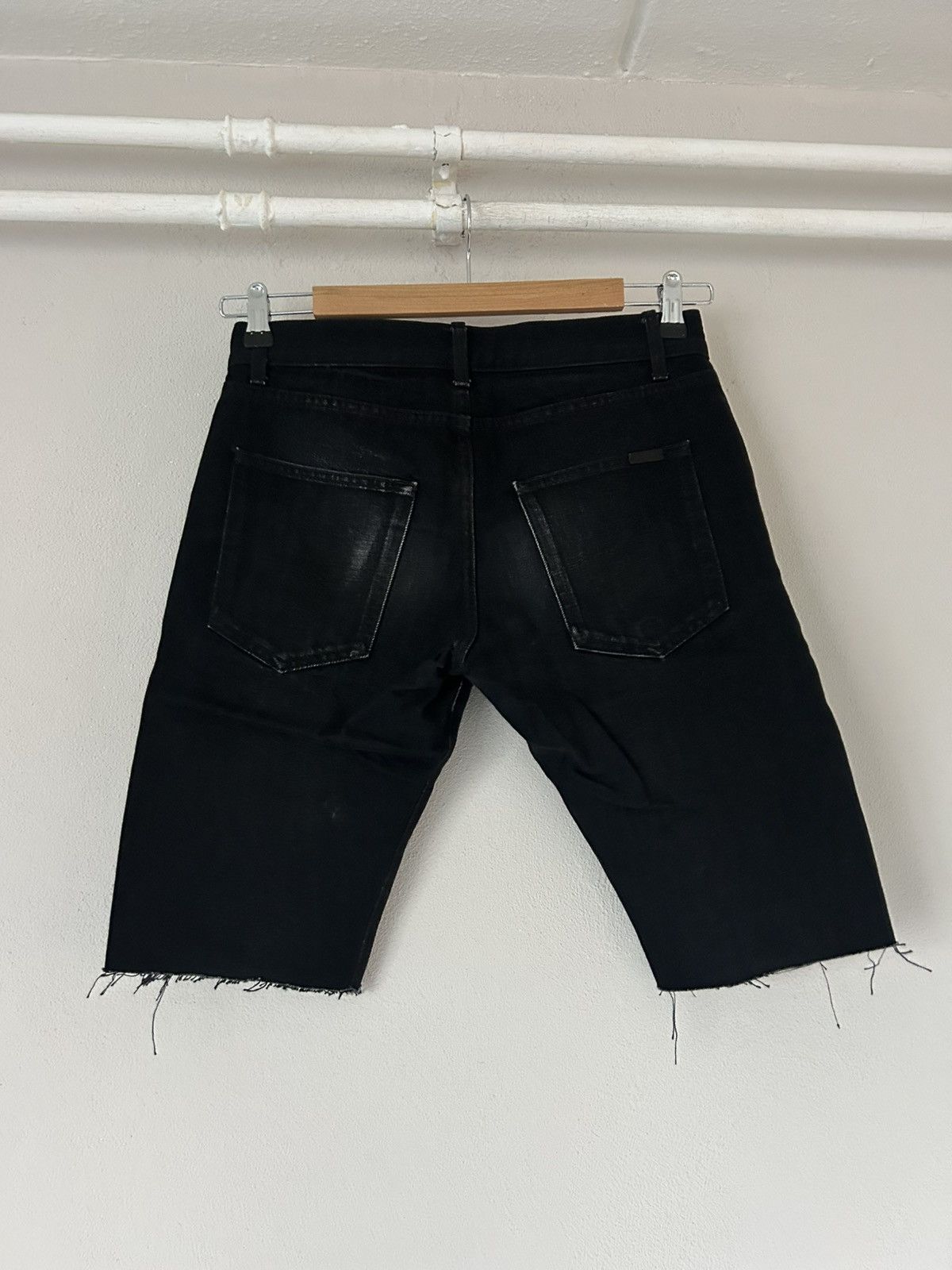 Saint Laurent Paris Saint Laurent D14 M/SL-LW Black Denim Cut-Off Shorts Size US 28 / EU 44 - 7 Thumbnail