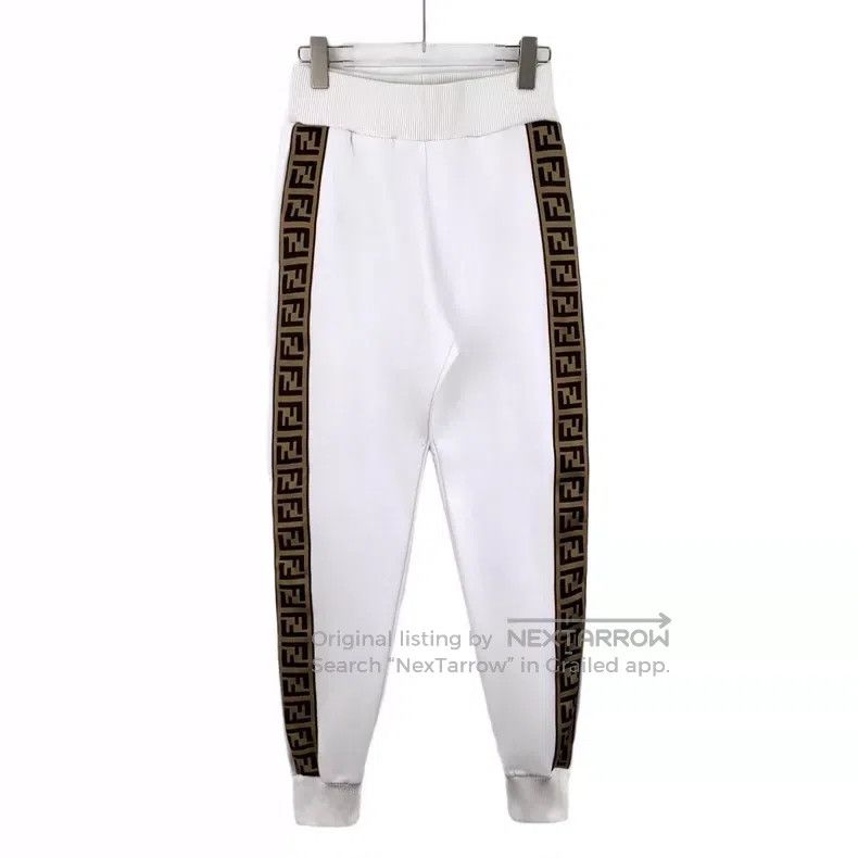 Fendi Fendi White Logo Letter Drawstring Leisure Sport Pants Size 24" / US 00 / IT 34 - 1 Thumbnail