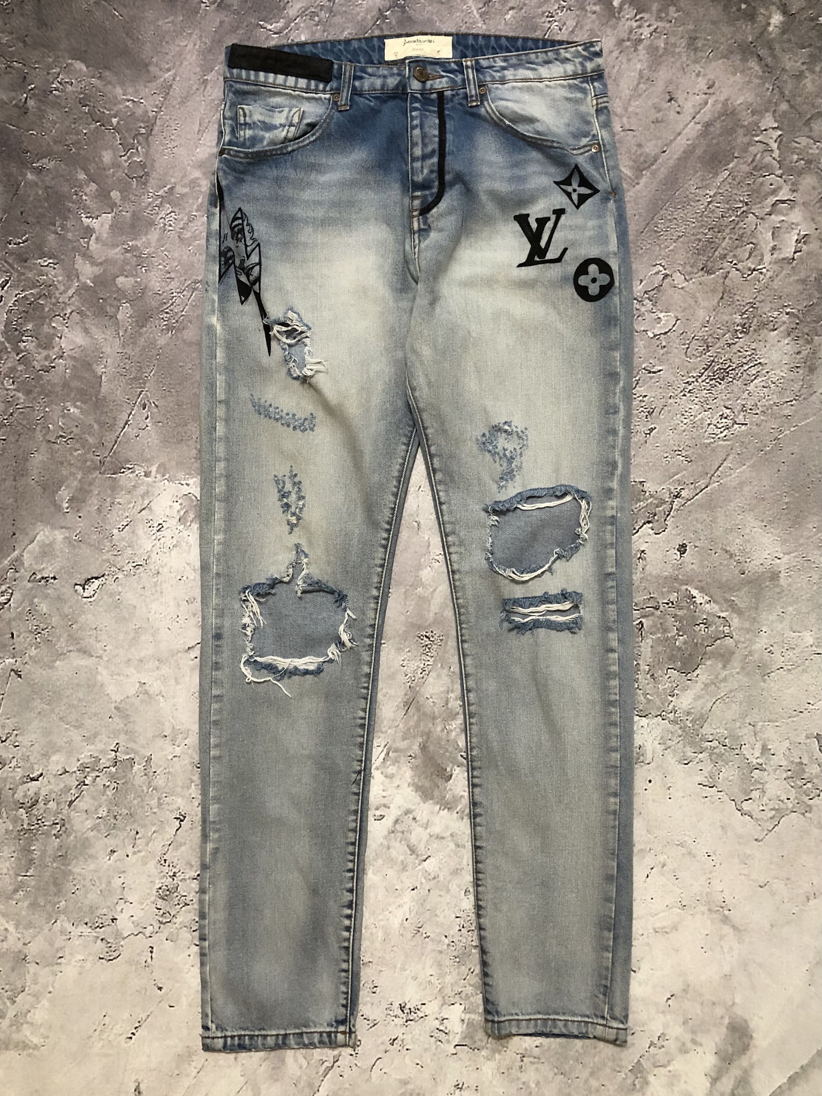 Vintage Stradivarius Distressed Vintage denim Jeans Size US 31 - 1 Thumbnail