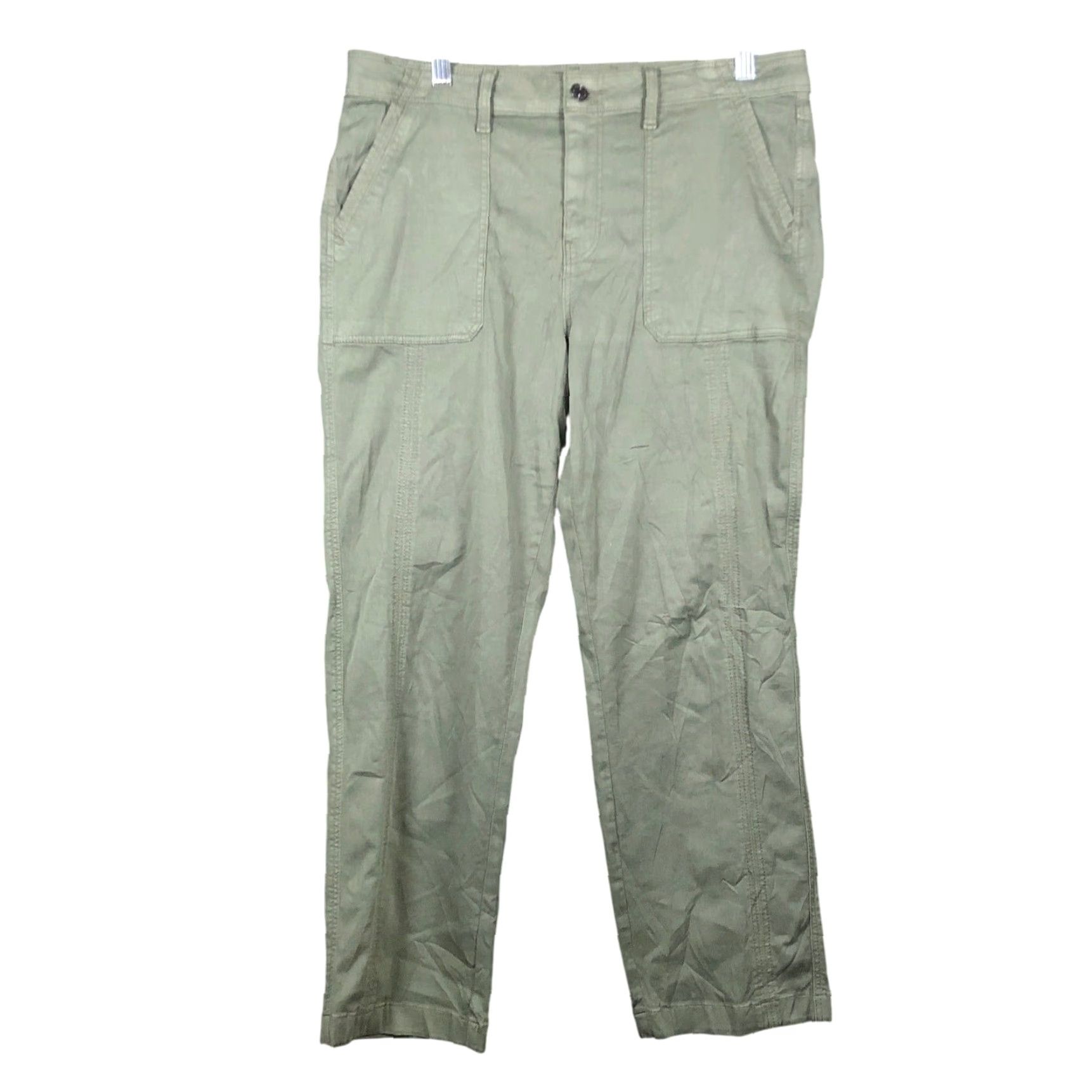 Vintage Chicos Womens Pants Green High Rise Straight Leg Stretch 0.5 (US Size 6) Size 24" / US 00 / IT 34 - 2 Thumbnail
