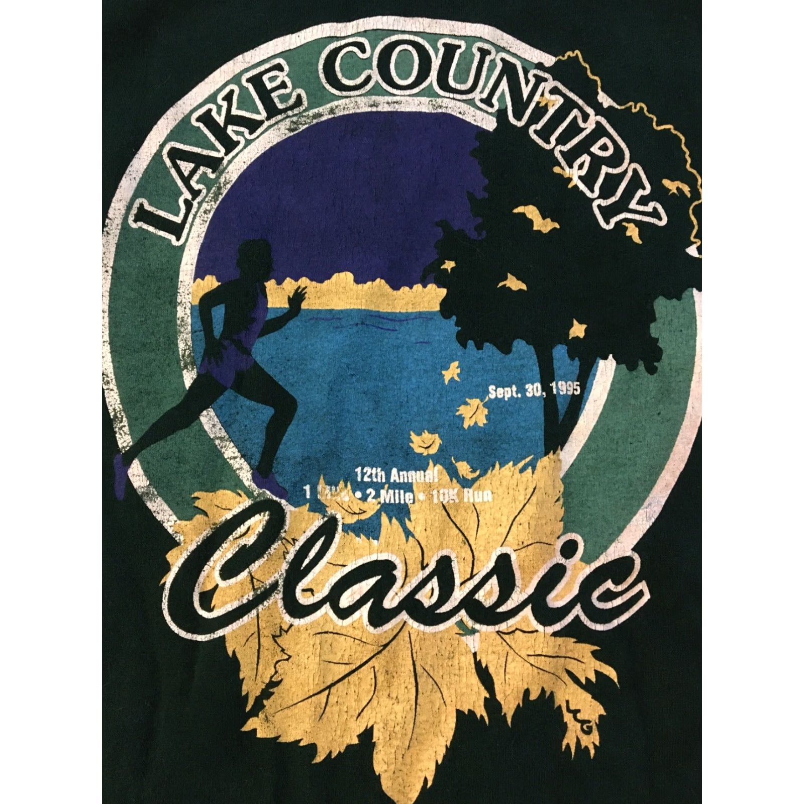 Fruit Of The Loom VINTAGE 90s Minnesota Otter Tail Lake Marathon Shirt Long Sleeve Green USA Fruit of the Loom Men Large Graphic Tee Grunge Style Size US L / EU 52-54 / 3 - 2 Thumbnail
