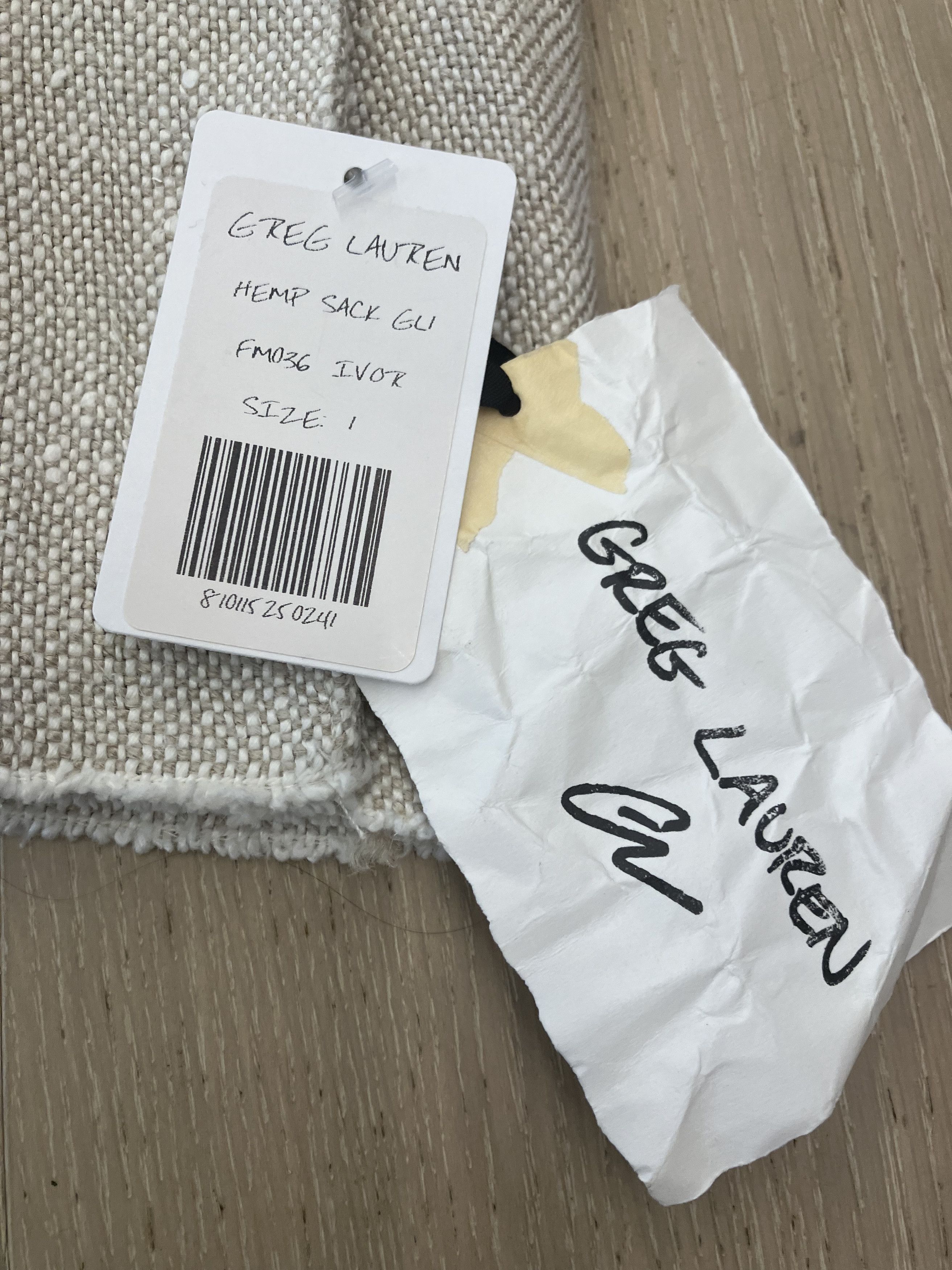 Greg Lauren NWT $1725 Greg Lauren Hemp Sack GL1 SMALL (Size1) Size US S / EU 44-46 / 1 - 7 Thumbnail
