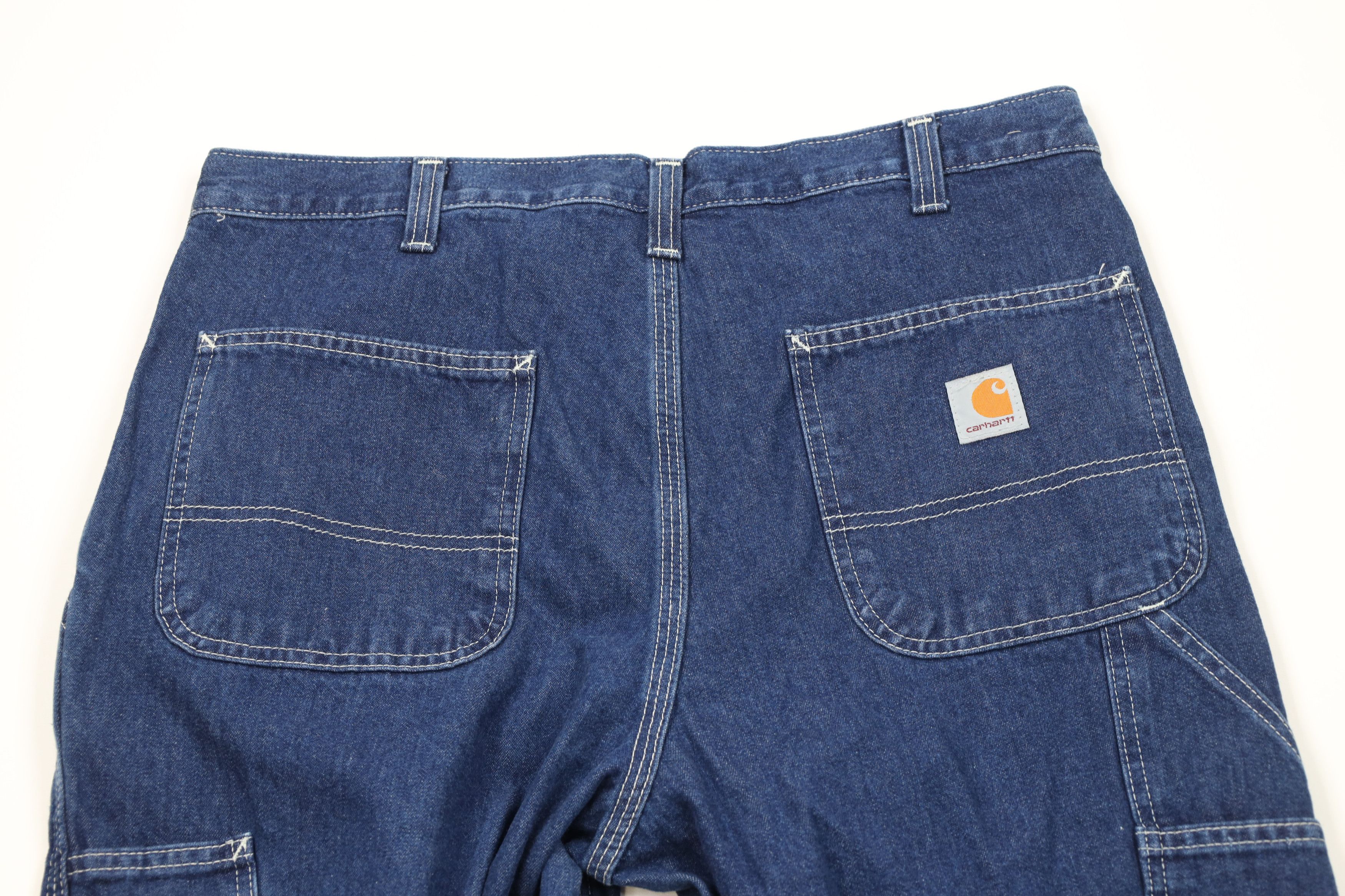 Carhartt Vintage Y2K Carhartt Workwear Wide Leg Dungaree Jeans Blue Size US 34 / EU 50 - 10 Thumbnail