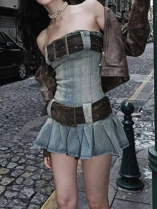 Japanese Brand Cute vintage y2k fitted belted pleated mini dress Size S / US 4 / IT 40 - 4 Thumbnail