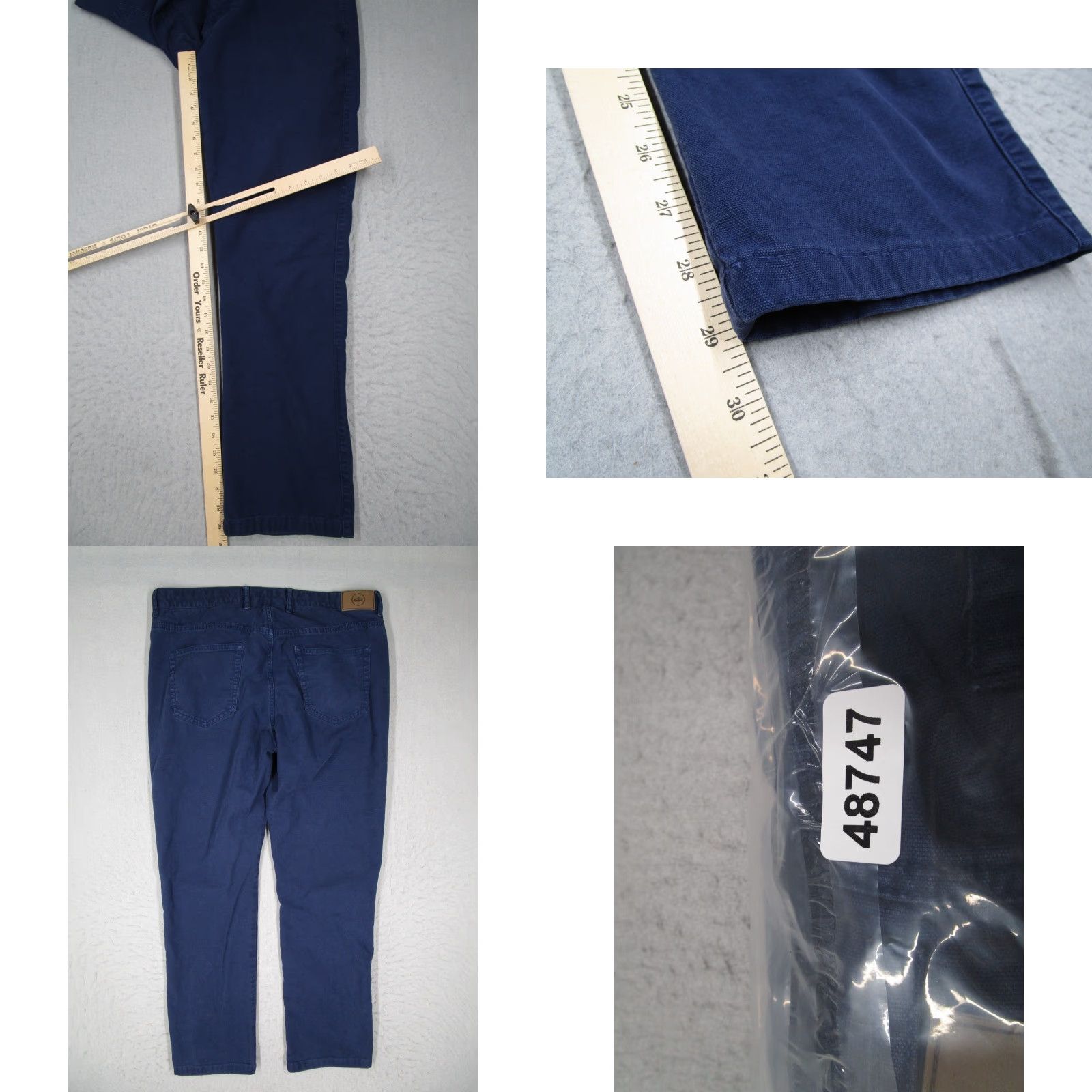 Peter Millar PETER MILLAR Men's Casual Blue Canvas Chino Pants 35x27 5-Pocket Regular Fit Size US 35 - 8 Thumbnail