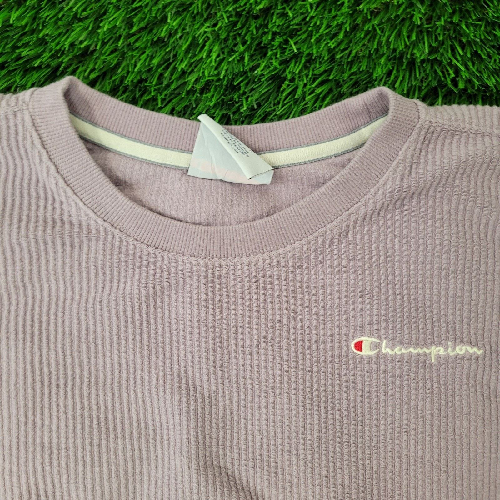 Champion Champion Corduroy Ribbed Baggy Sweatshirt Womens L Cropped Size L / US 10 / IT 46 - 2 Thumbnail