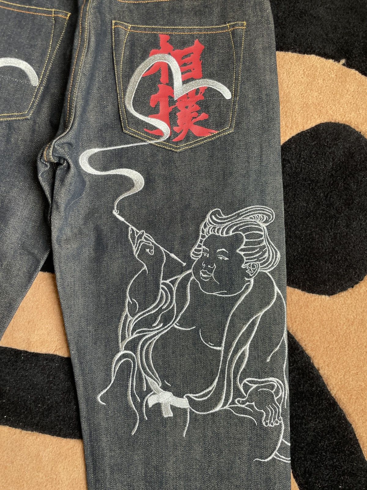 Evisu × Japanese Brand EVISU rare NEW！daicock style embroidery jeans size：28x34 Size US 28 / EU 44 - 7 Thumbnail