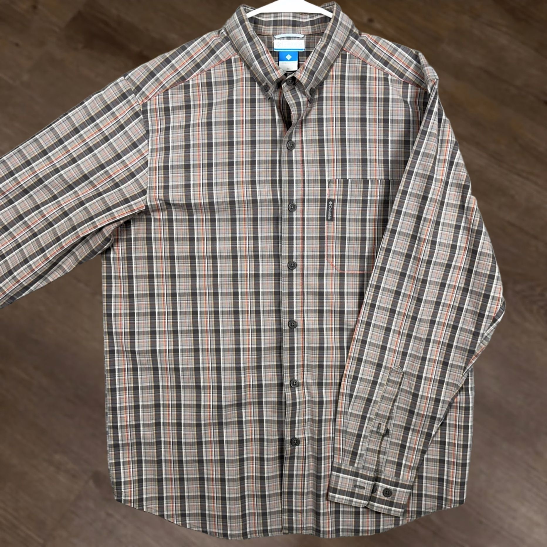 Vintage Columbia Shirt Button Down Mens Medium Gray Red Plaid Pocket Long Sleeve Cotton Size US M / EU 48-50 / 2 - 1 Thumbnail