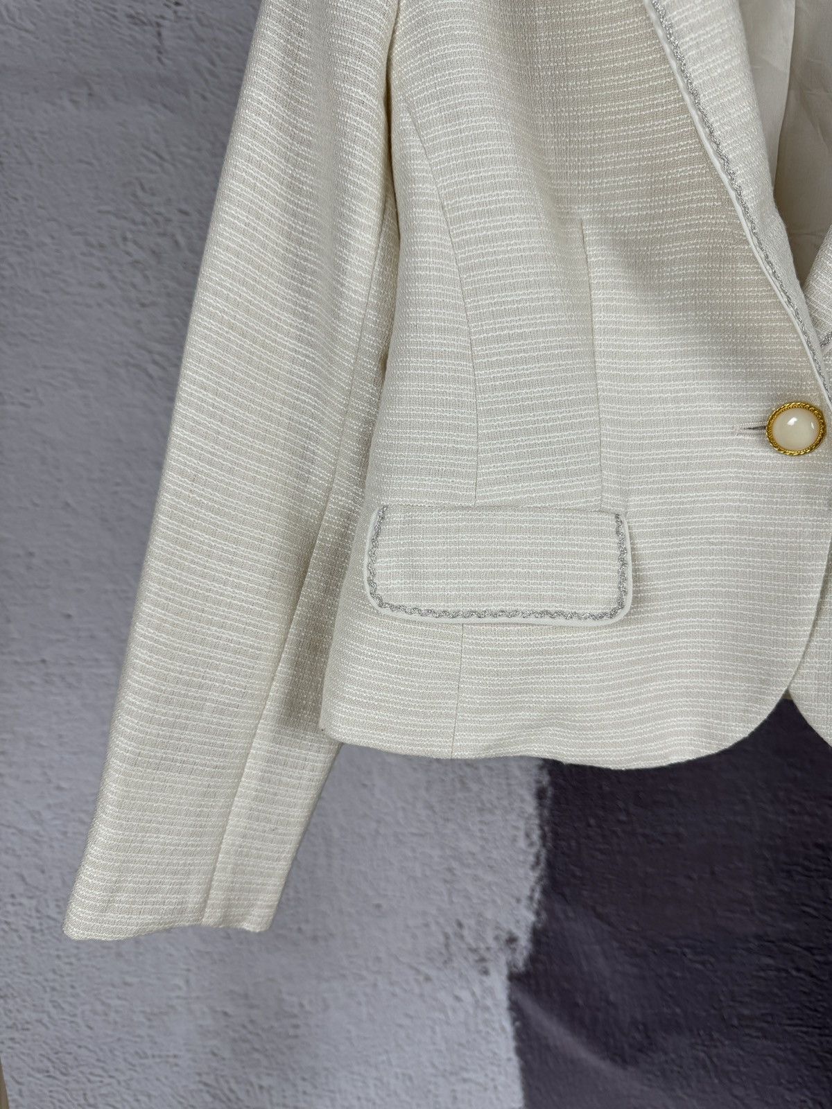 Japanese Brand × Masaki Matsushima Masaki Matsushima ivory striped blazer jacket size 11AR Size S / US 4 / IT 40 - 6 Thumbnail