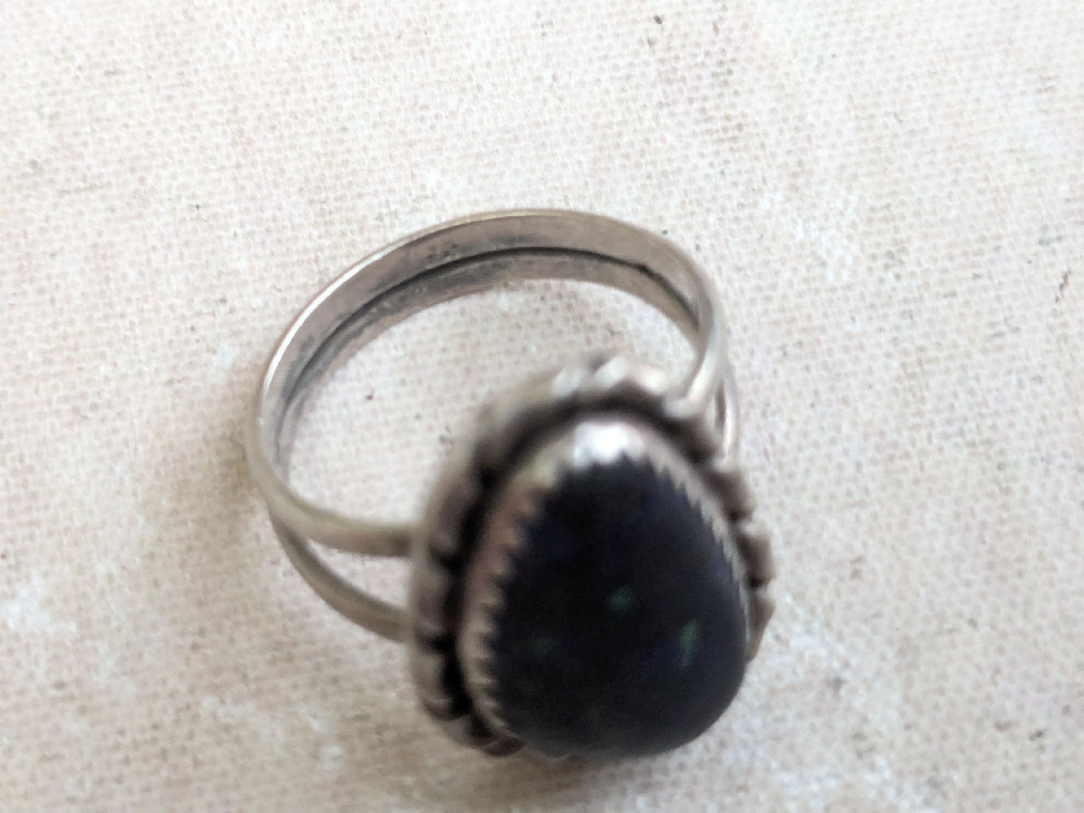 Sterling Silver Vintage Sterling Silver Ring Azurite 7.75 Native Southwest Size ONE SIZE - 8 Thumbnail