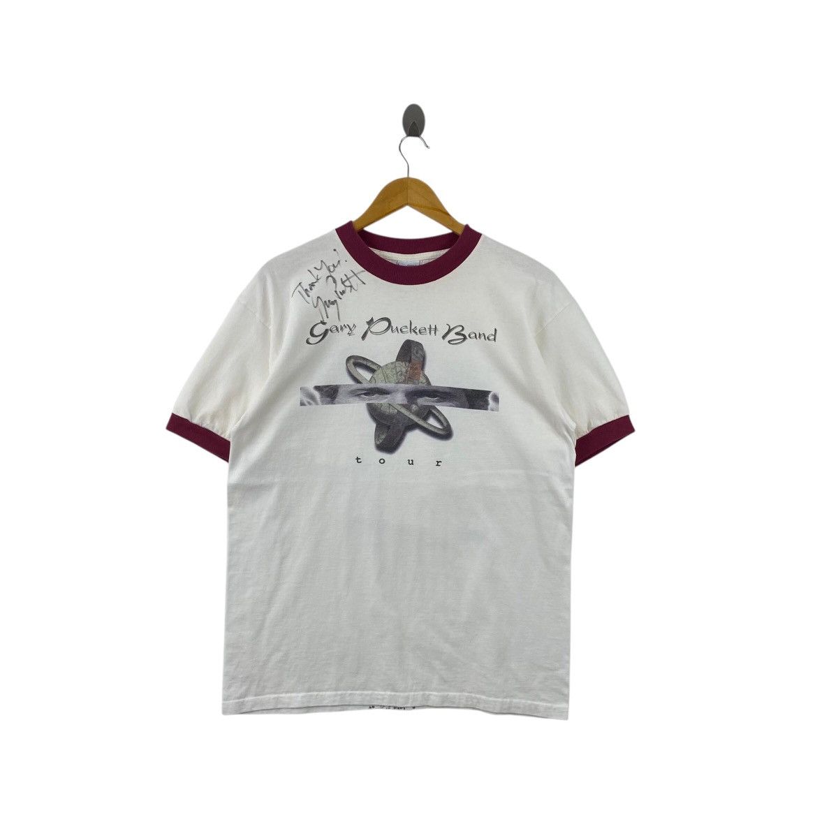 Band Tees × Vintage Pick!! Vtg 1997 GARY PUCKETT BAND Tour Ringer Top Tee Tshirt Size US L / EU 52-54 / 3 - 1 Thumbnail