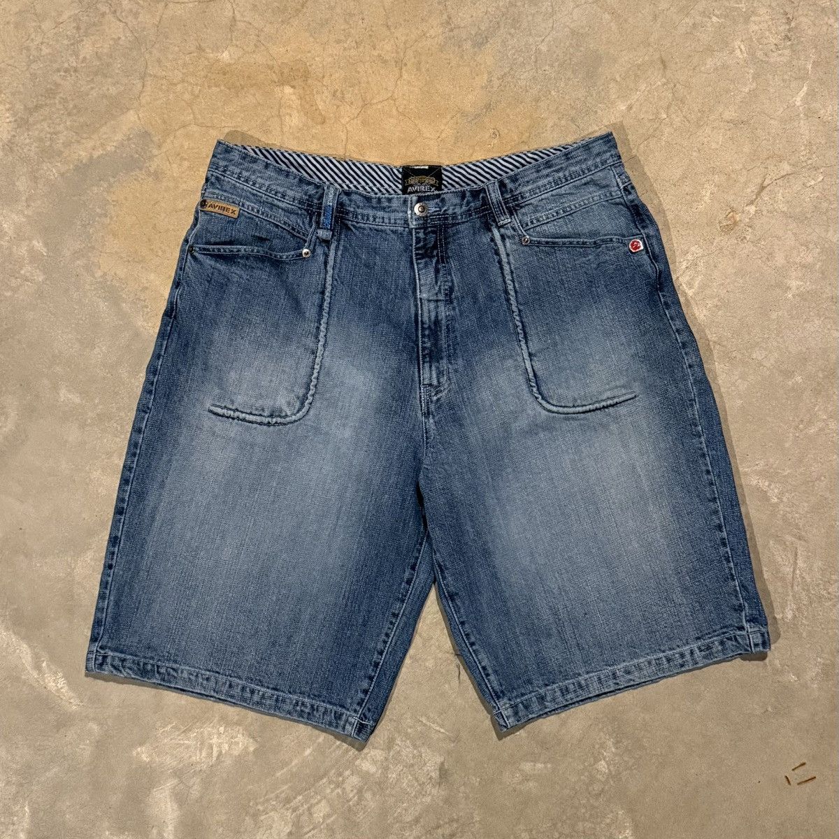 Avirex Vintage 2000s Avirex Faded Baggy Jorts Skater Y2K Grunge ERD Size US 38 / EU 54 - 1 Thumbnail