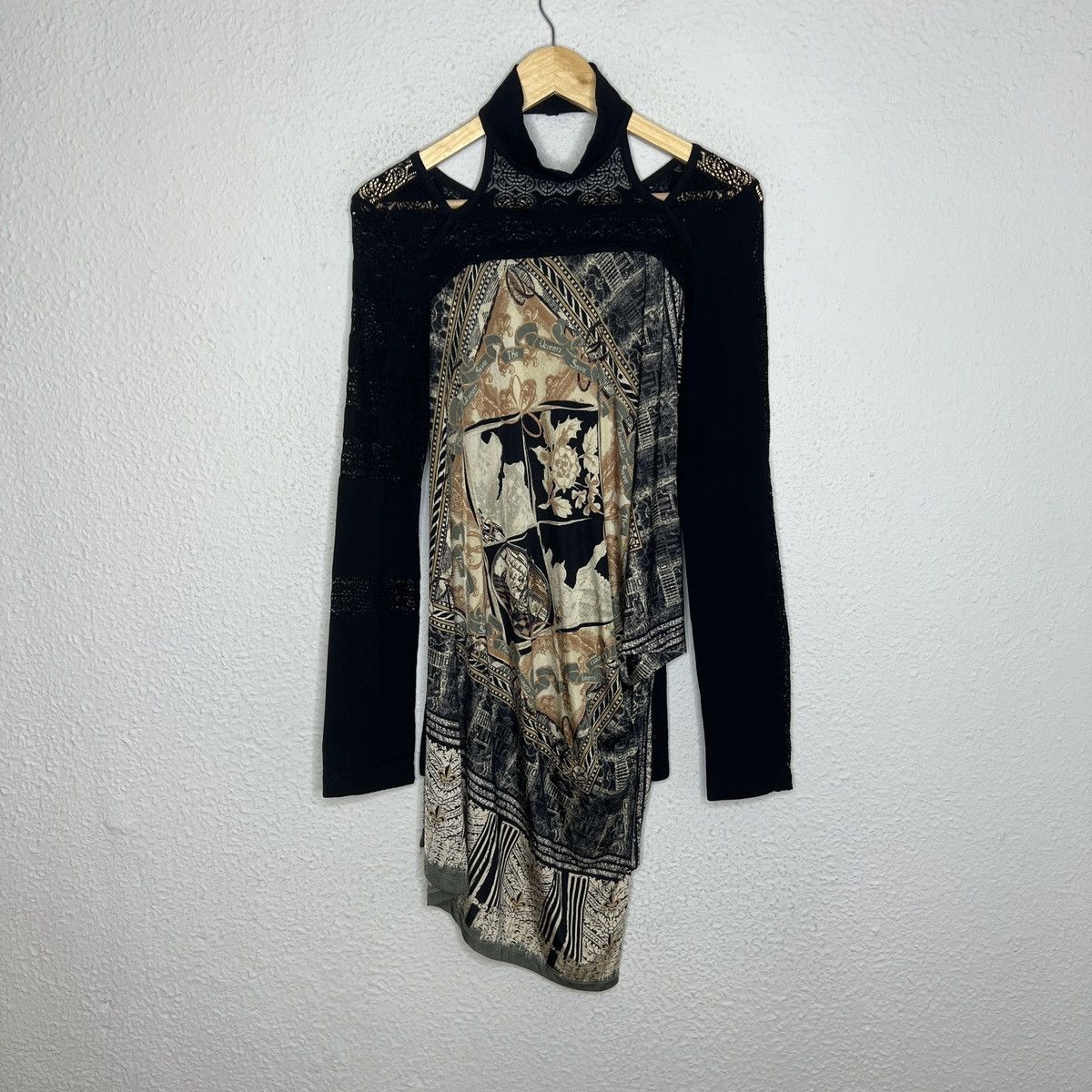 Miss Sixty Save The Queen Mini Dress Full Print Black Retro Y2K Size M / US 6-8 / IT 42-44 - 3 Thumbnail