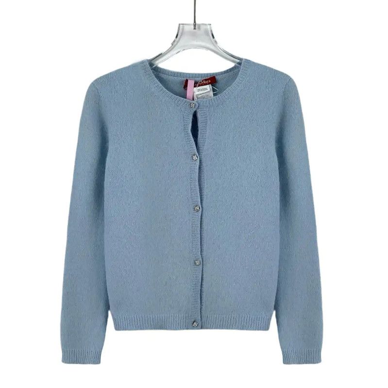 Max Mara MaxMara Blue Rabbit Fur Cardigan Sweater 0089 Size S / US 4 / IT 40 - 1 Thumbnail