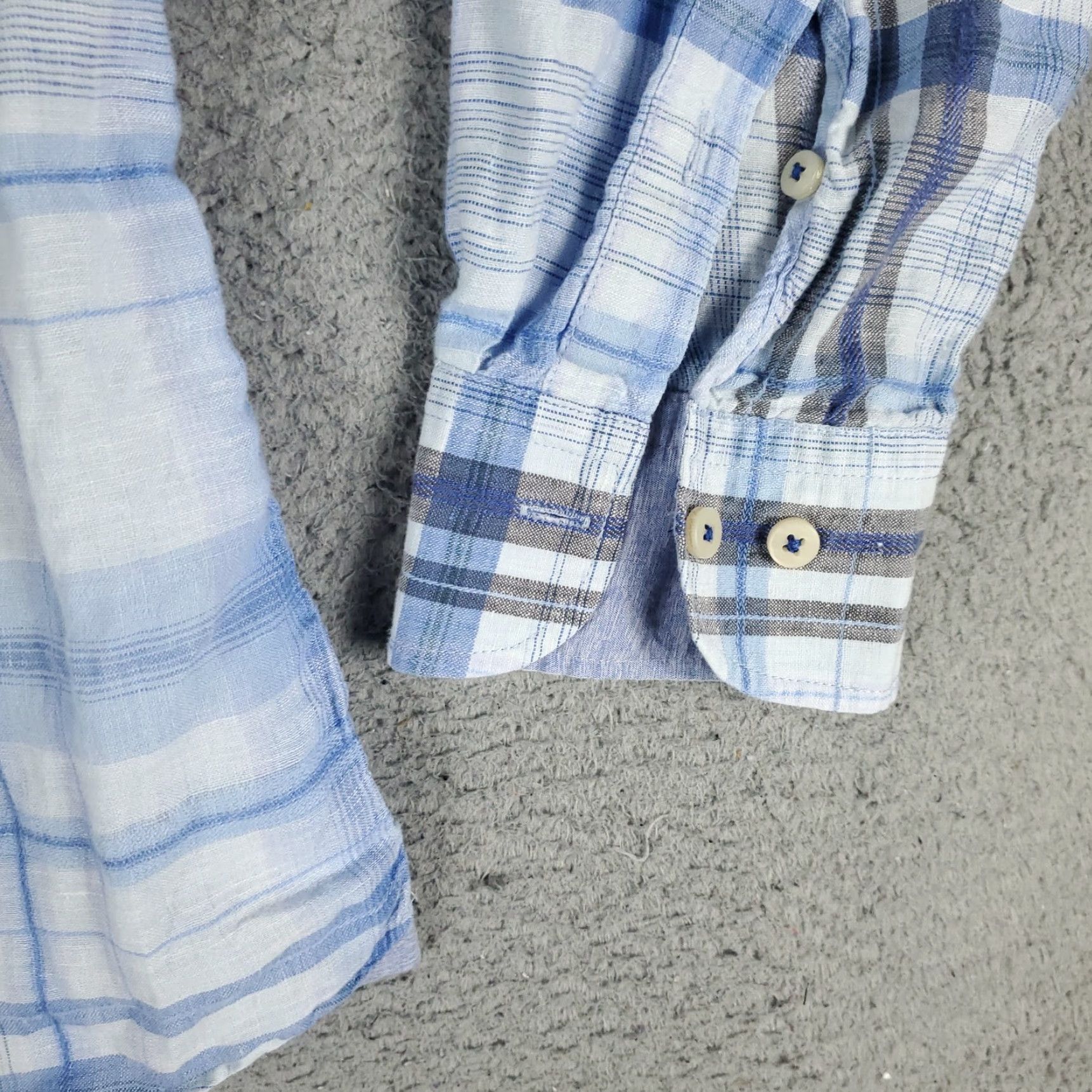 Tommy Bahama Tommy Bahama Shirt Mens Large Blue Plaid Linen Button-Up Long Sleeve - Regular Fit, Collared, Classic Beach Style Size US L / EU 52-54 / 3 - 5 Thumbnail