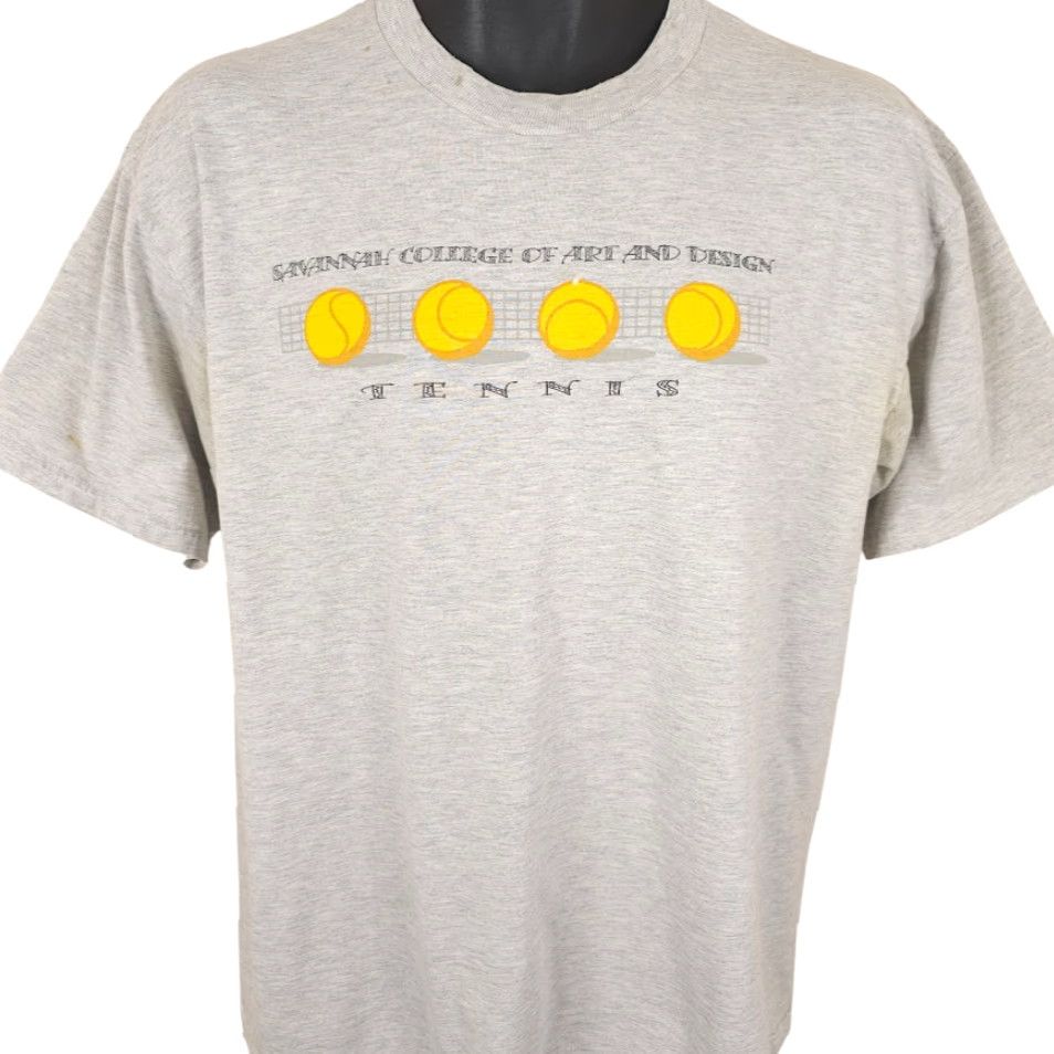 Jerzees VINTAGE Savannah College Bees Tennis T Shirt Mens Size Large Gray 90s Art & Design Size US L / EU 52-54 / 3 - 2 Thumbnail