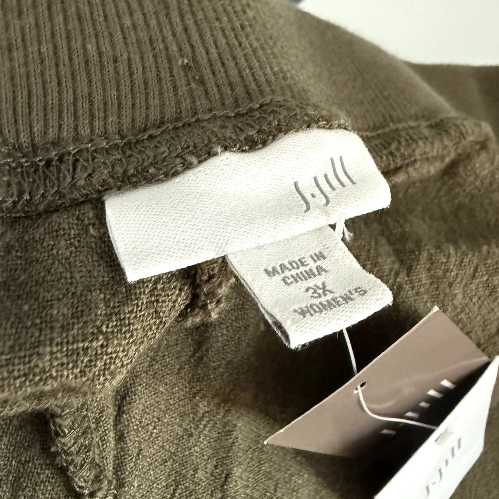 J. Jill J. Jill Pants Cropped Linen Blend Moss Green 3X Plus Womens Relaxed High Rise With Pockets Cropped Trouser Wide Elastic Back Waist Size 40" / US 18 - 5 Thumbnail