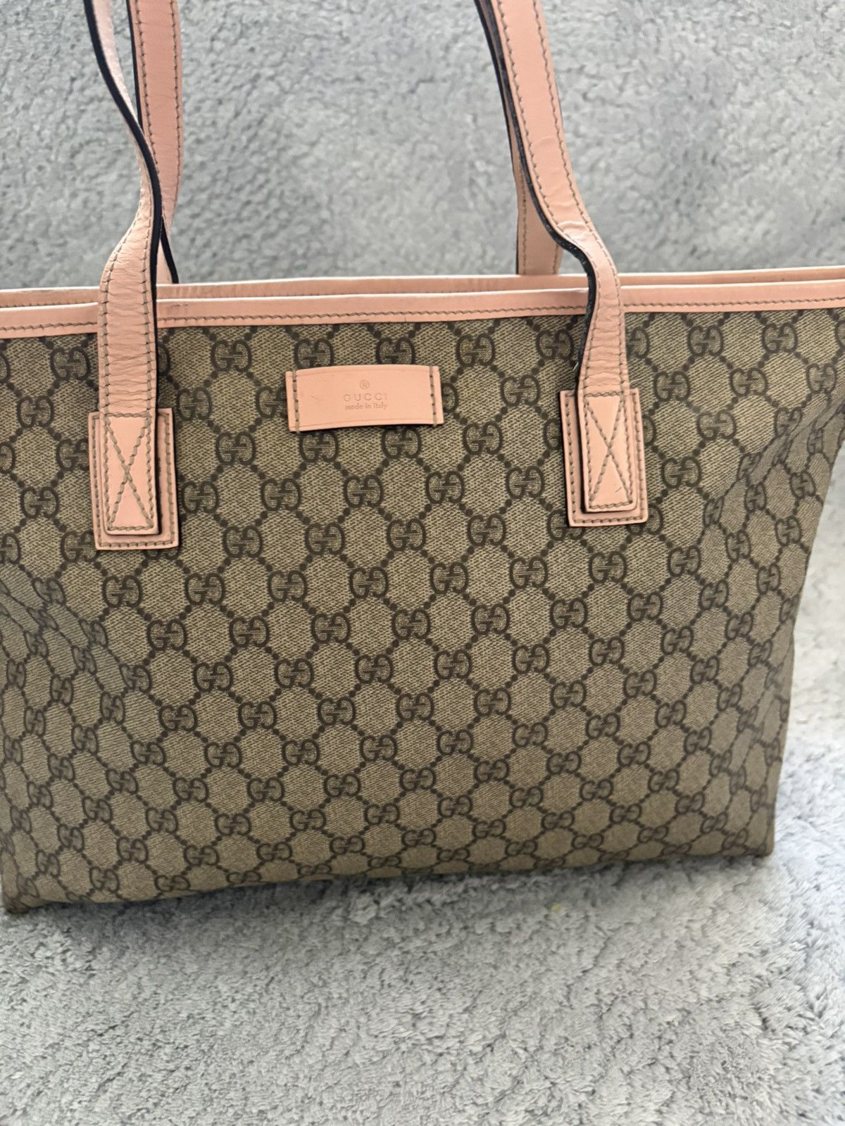 Gucci Sac a main gucci cabas en toile GG beige cuir rose Size ONE SIZE - 3 Thumbnail