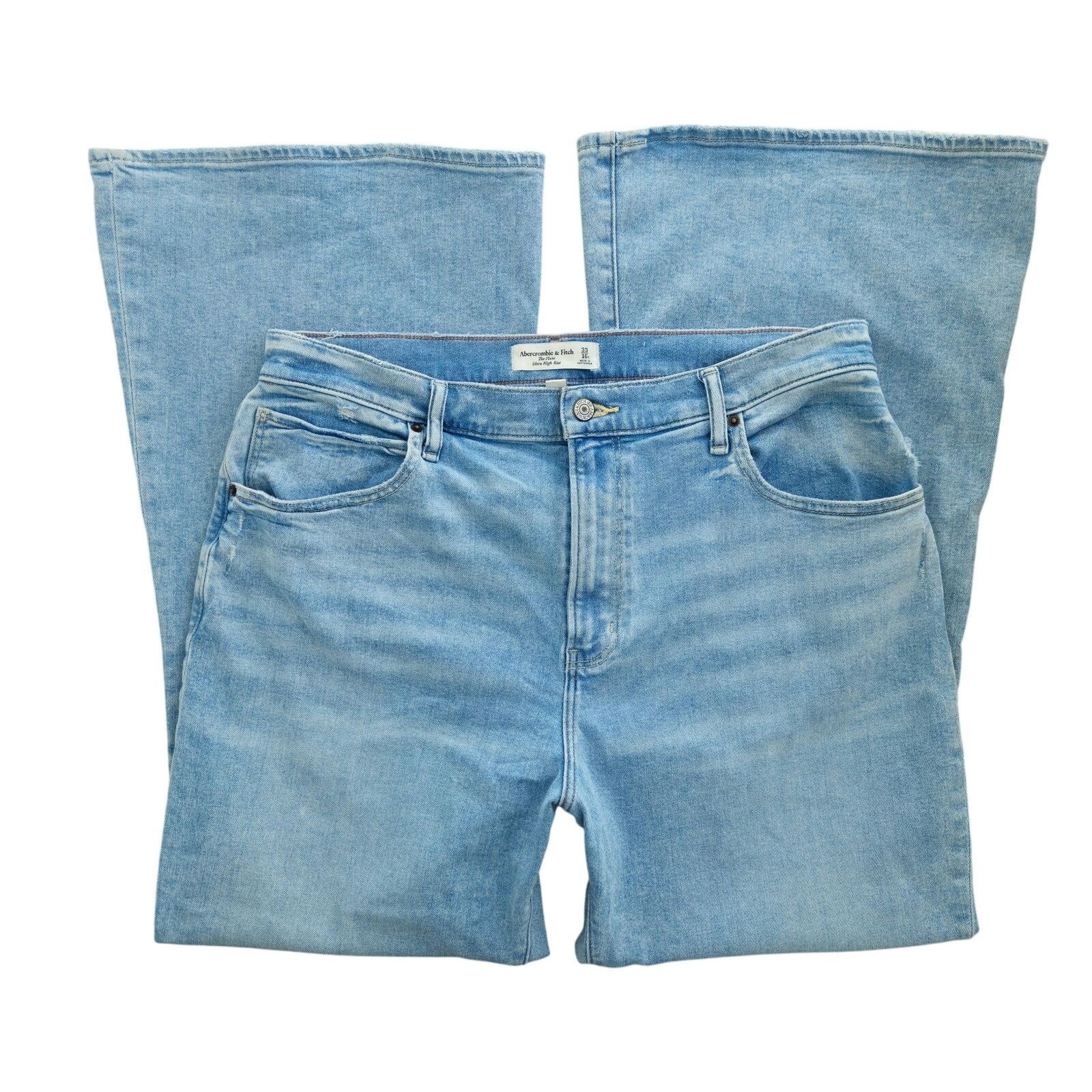 Abercrombie & Fitch A&F The Flare Ultra High Rise Jeans Size 33/16 Short Size 36" / US 14 / IT 50 - 6 Thumbnail