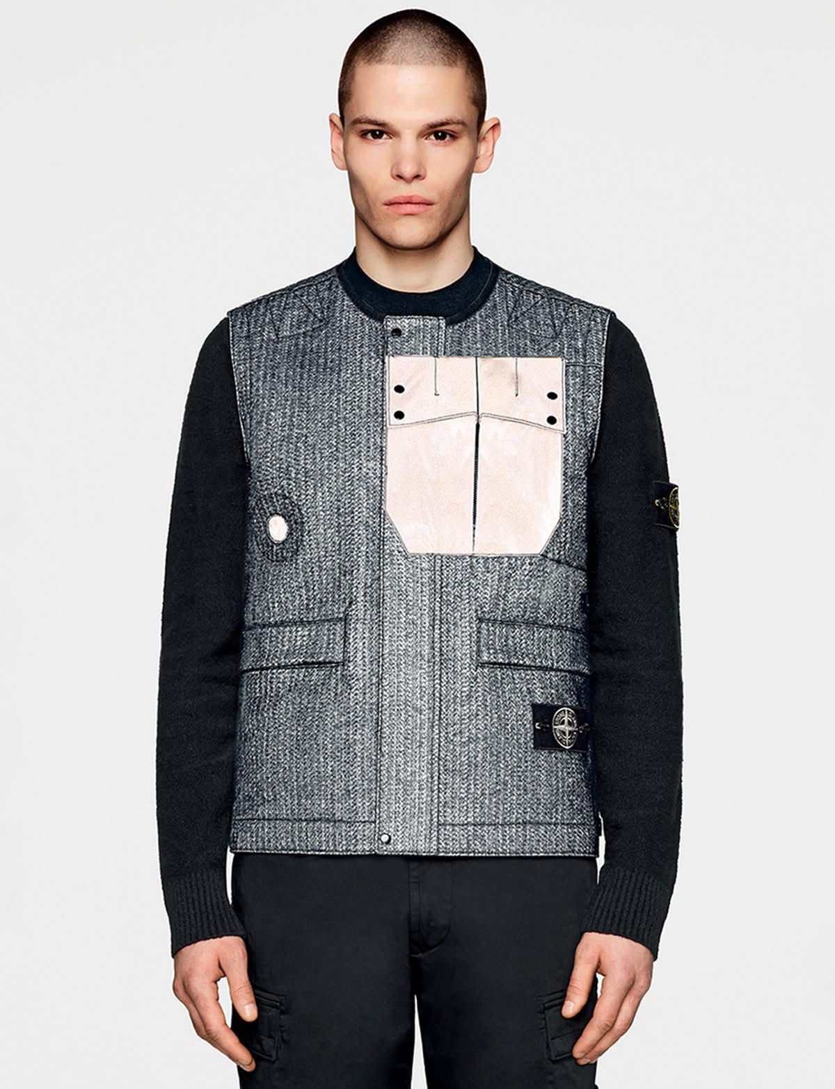 Stone Island Stone Island Needle Punched Reflective Vest Grey Black Size US L / EU 52-54 / 3 - 1 Thumbnail