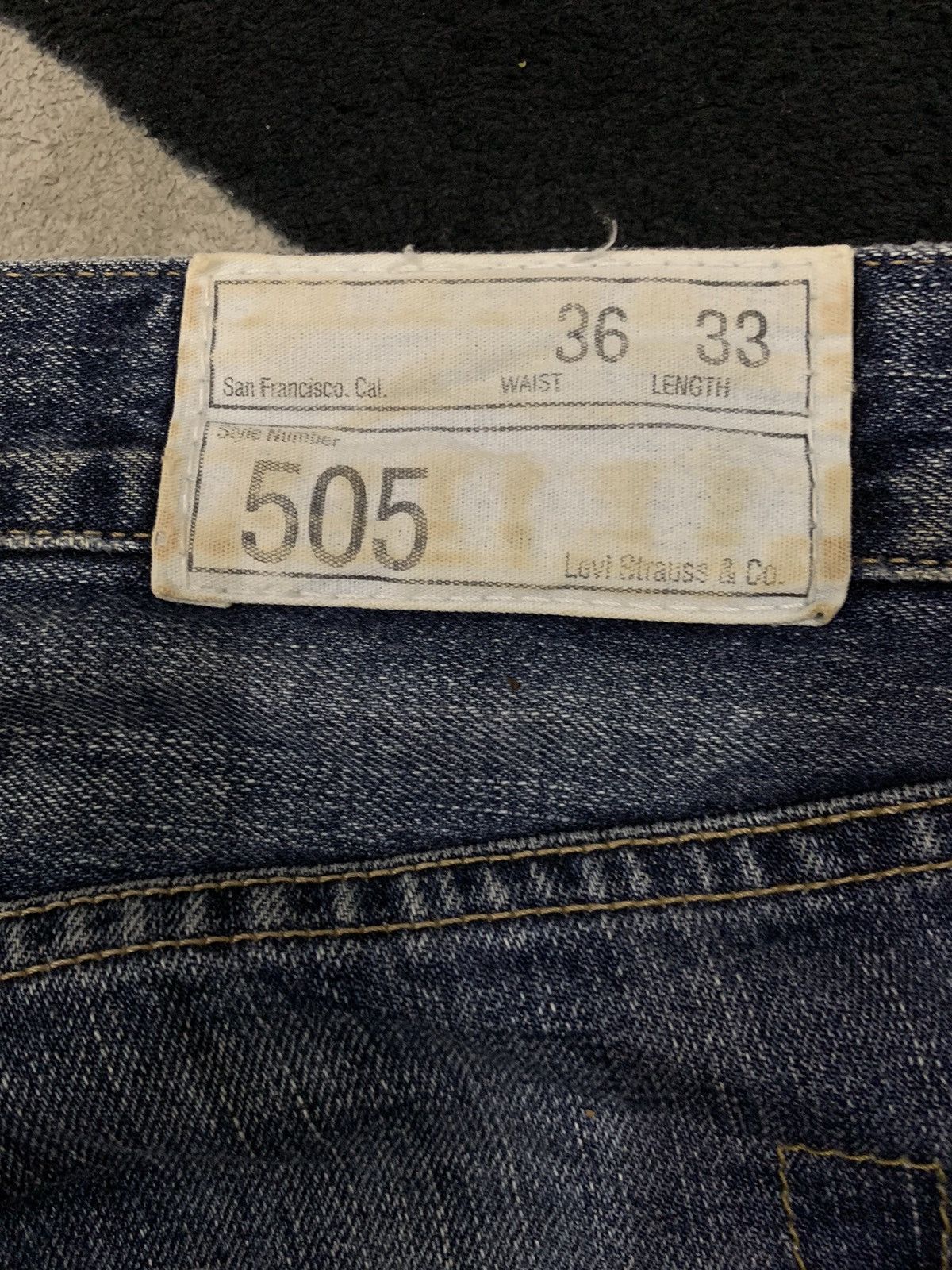 Levi's Vintage 90s Levis 505 Mud Wash Distressed Grunge Jeans Size US 34 / EU 50 - 12 Thumbnail