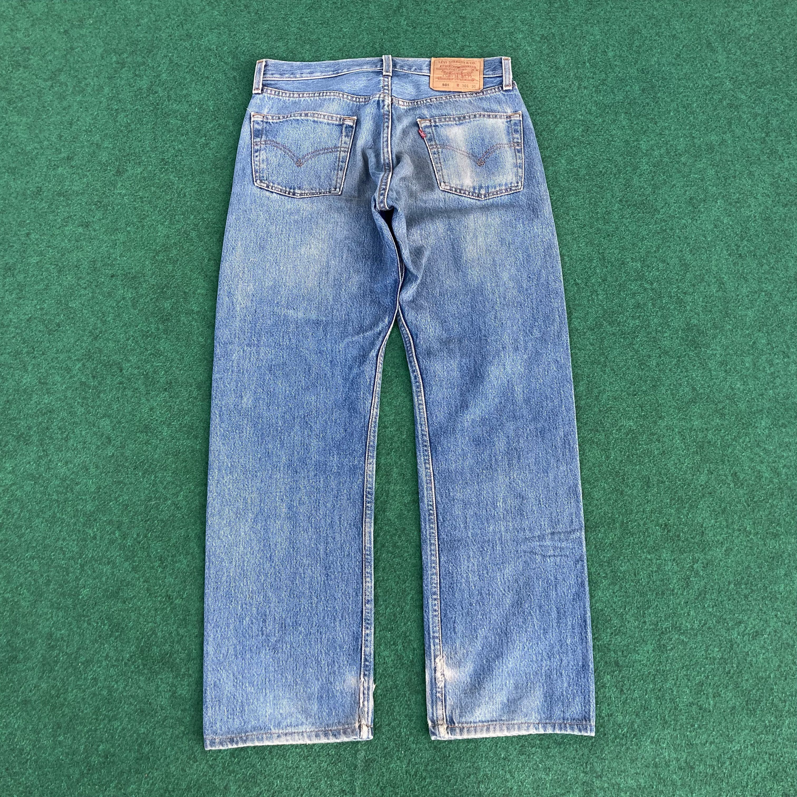 Levi's × Vintage Vtg Levis 501 Faded Blue Sz 30 Punk Grunge Jeans Size US 30 / EU 46 - 14 Thumbnail