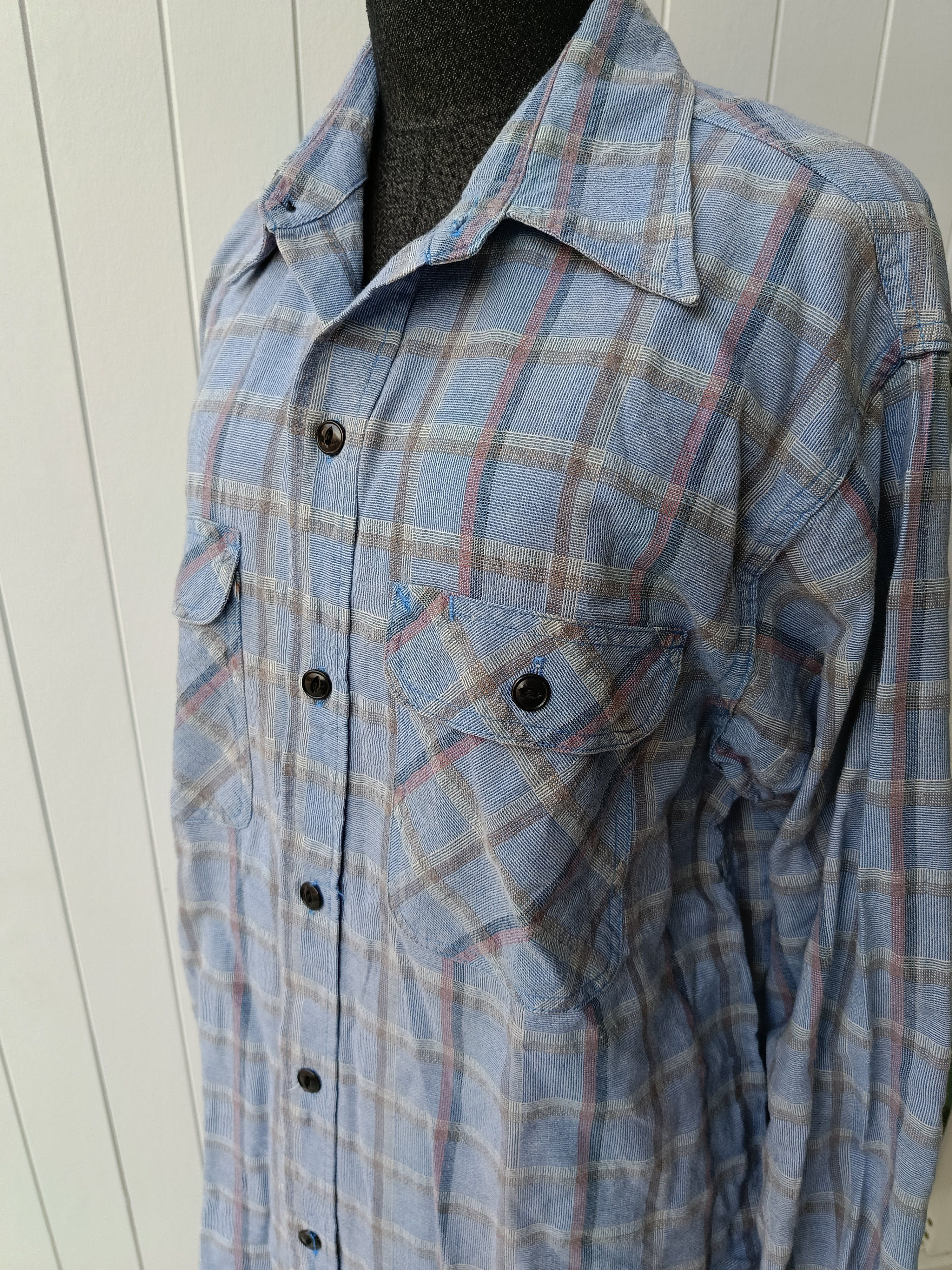 Sugar Cane SUGAR CANE Union Made blue check work clothing shirt medium Size US M / EU 48-50 / 2 - 7 Thumbnail