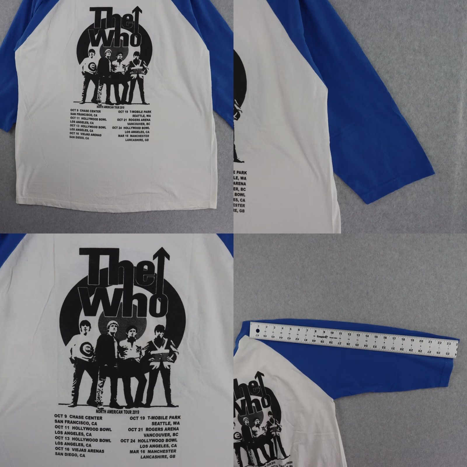Vintage The Who Shirt Adult XL Blue Rock North American Tour 2019 Raglan Size US XL / EU 56 / 4 - 9 Thumbnail