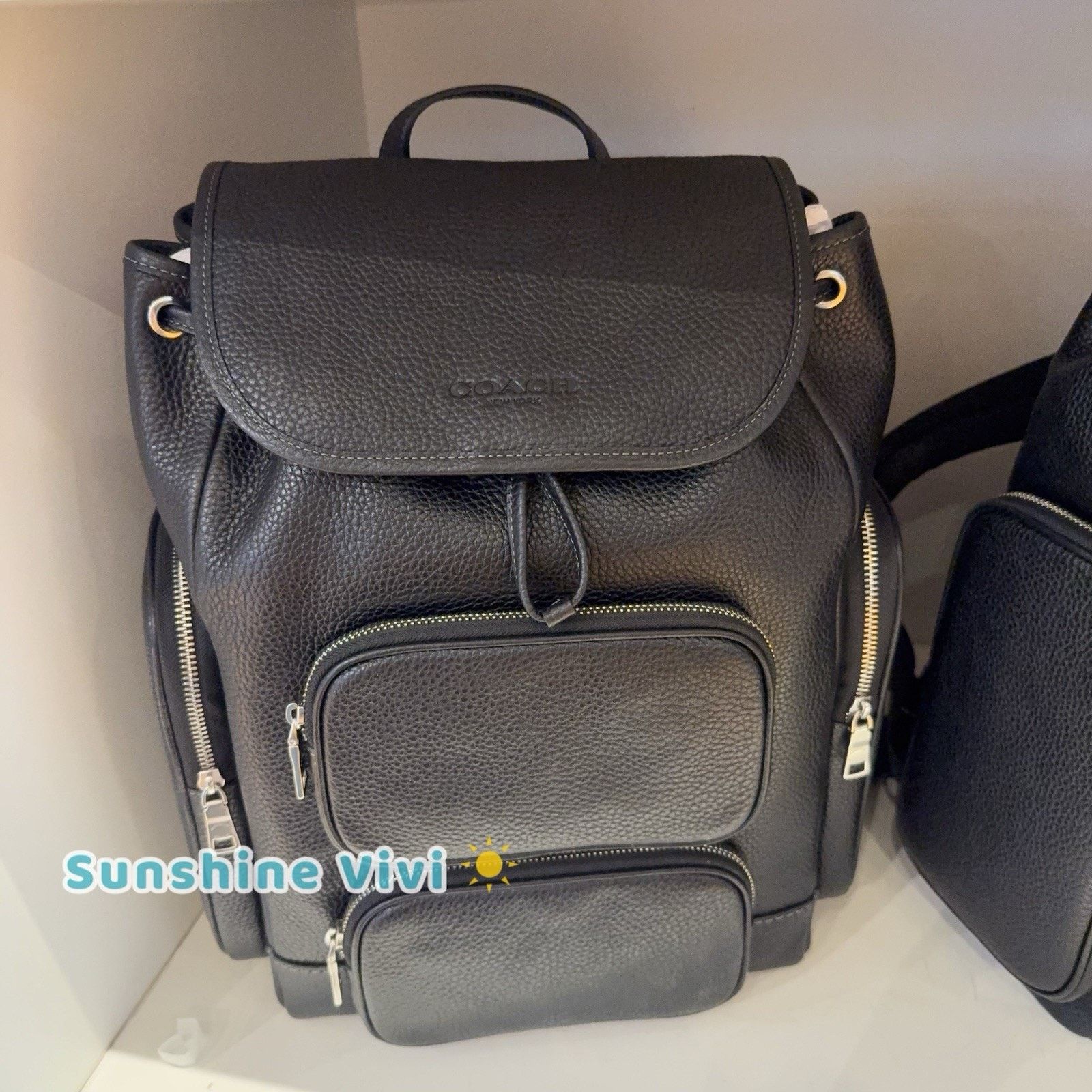 Coach NWT Coach Finn Backpack CDC72 Soft Pebble Leather Black Size ONE SIZE - 2 Thumbnail